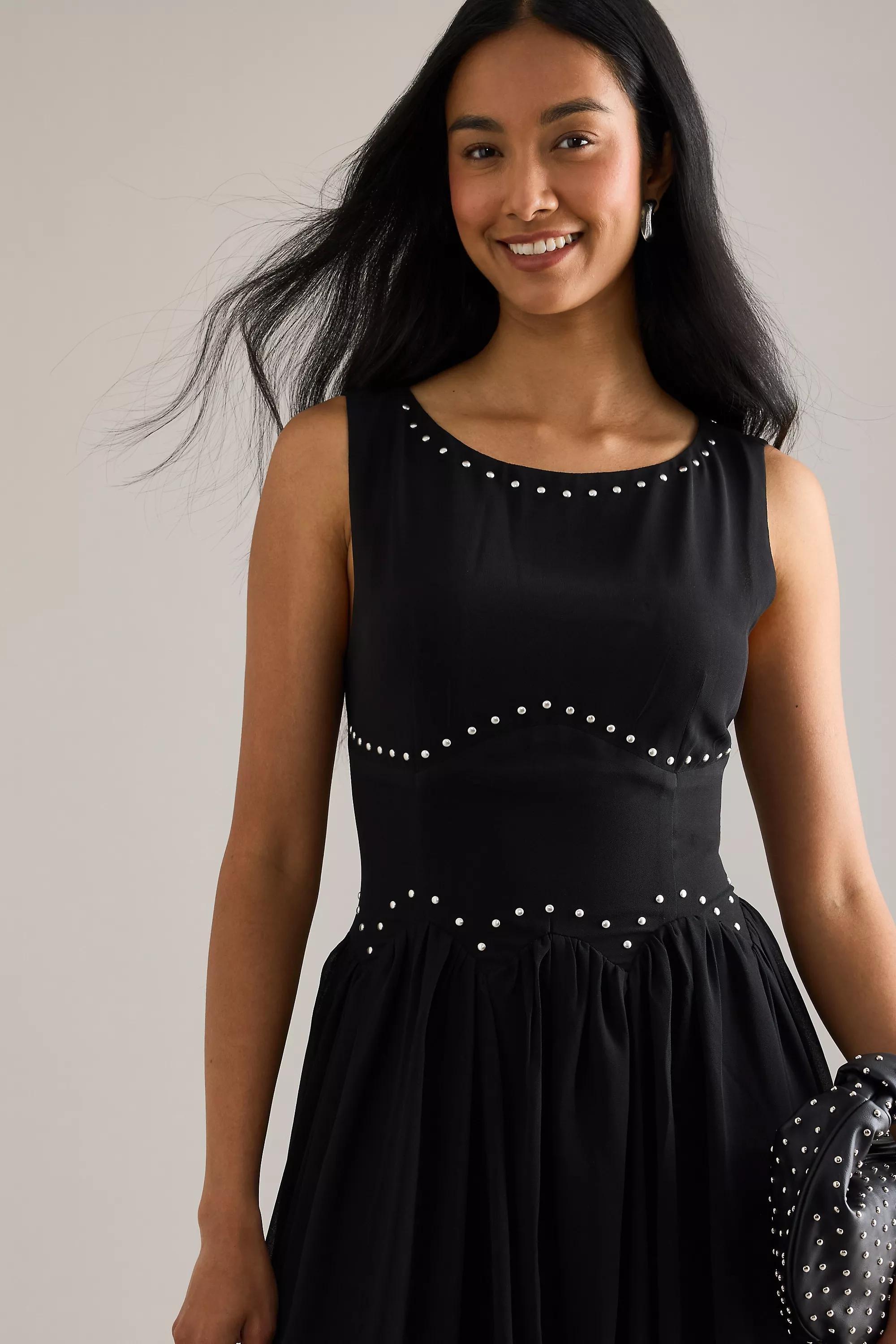 Never Fully Dressed Felicity Studded Maxi Dress, Black, A501_0001, large image number 3