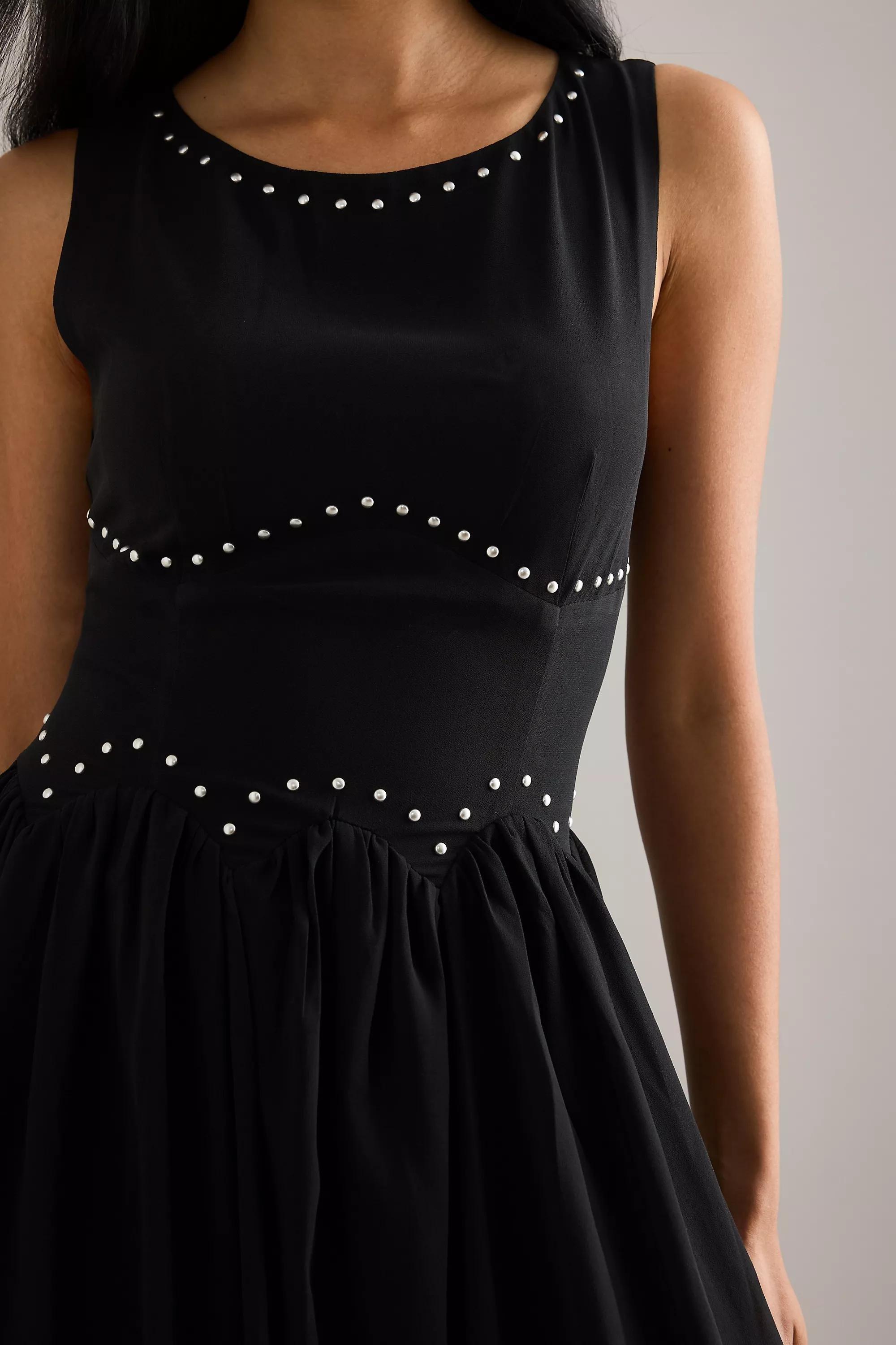 Never Fully Dressed Felicity Studded Maxi Dress, Black, A501_0001, large image number 4