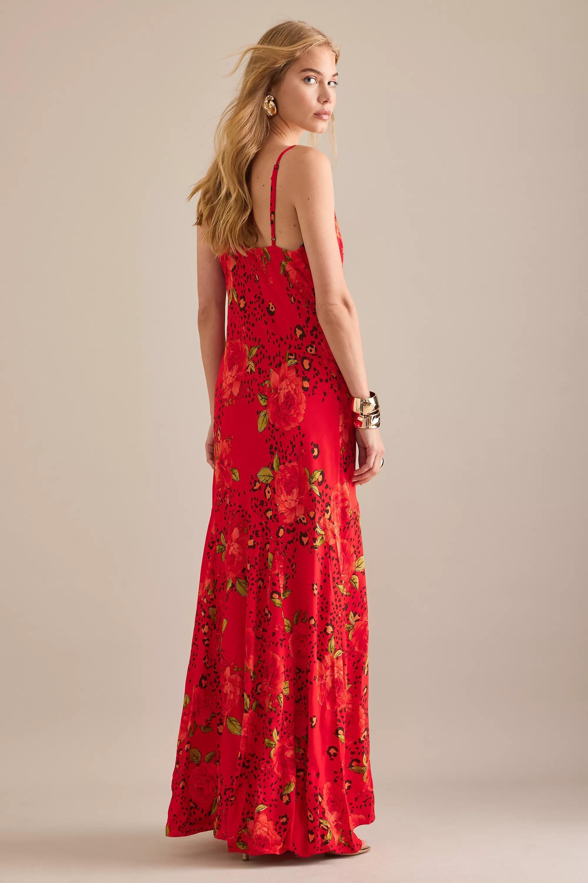 Never Fully Dressed Rosie Slip Maxi Dress, Red, A501_0060, medium