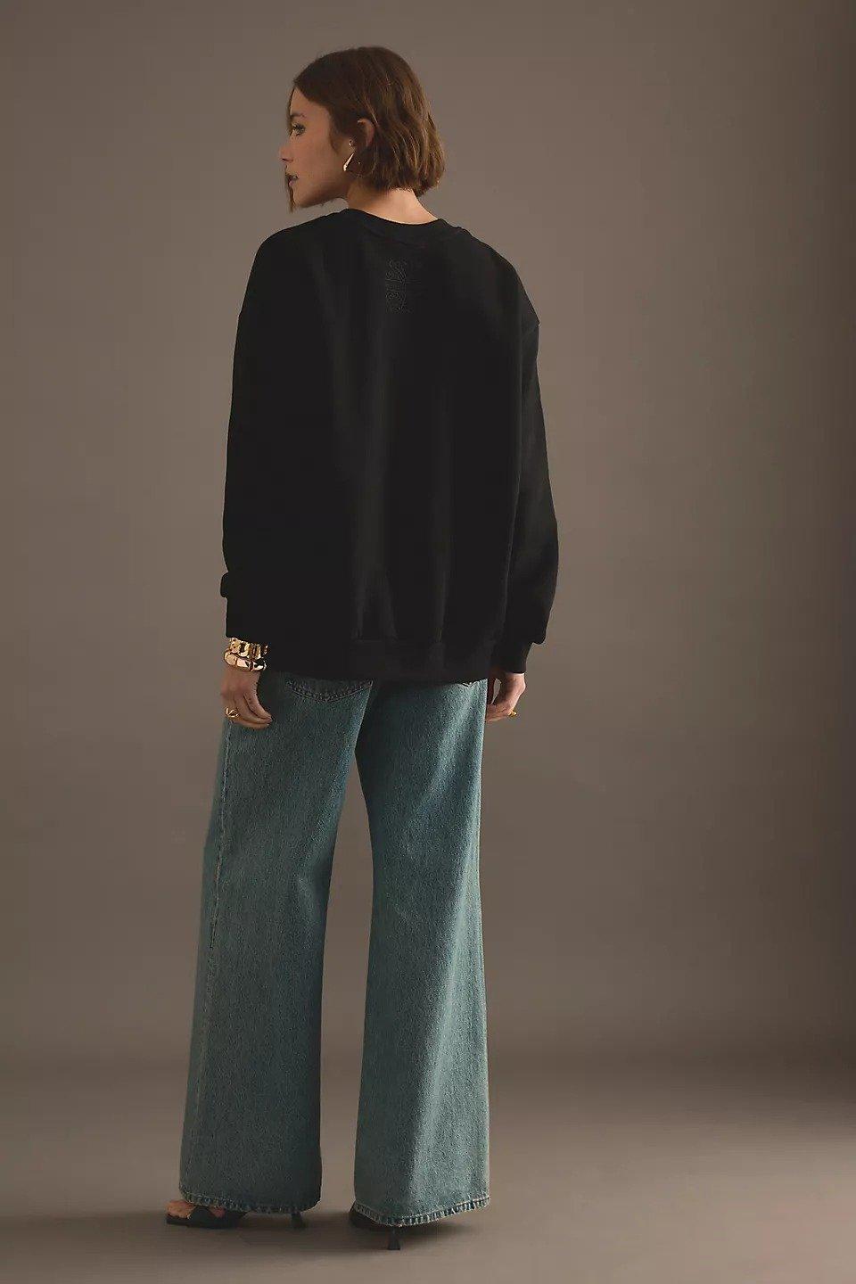 Never Fully Dressed Printed Sweatshirt, Black, A501_0001, large image number 2