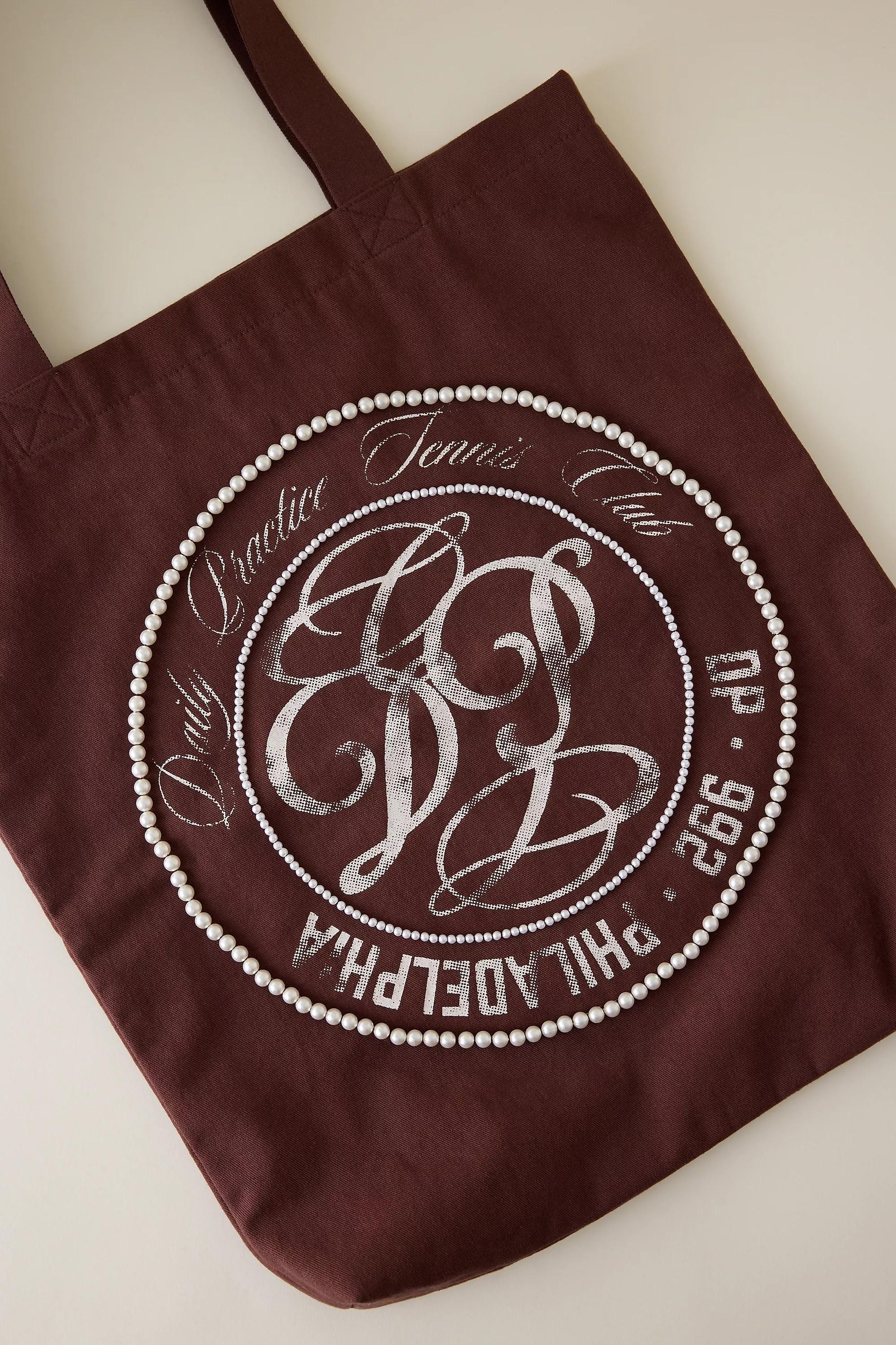 Daily Practice Beaded Tote Bag, Burgundy, A501_0021, large image number 1