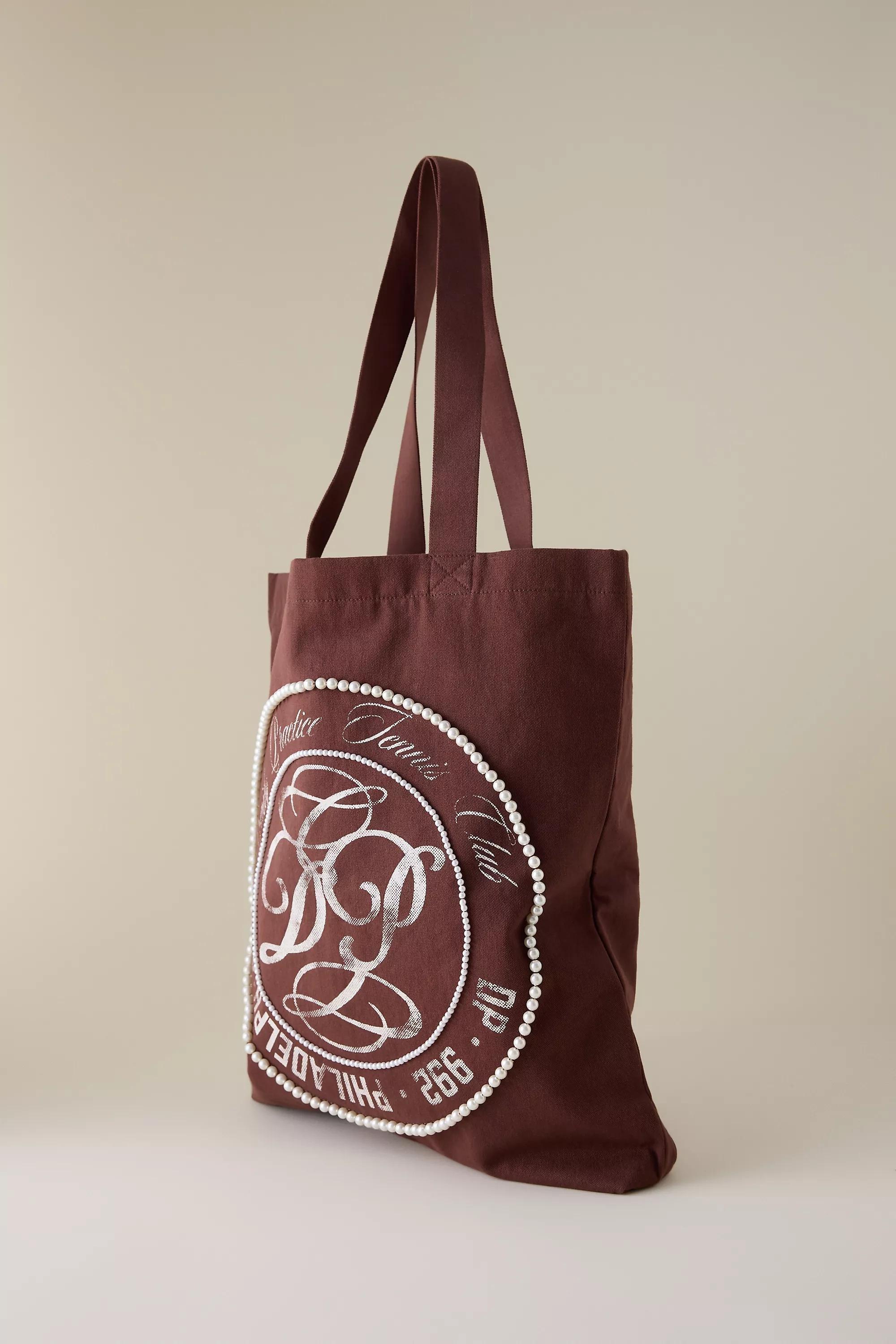 Daily Practice Beaded Tote Bag, Burgundy, A501_0021, large image number 2