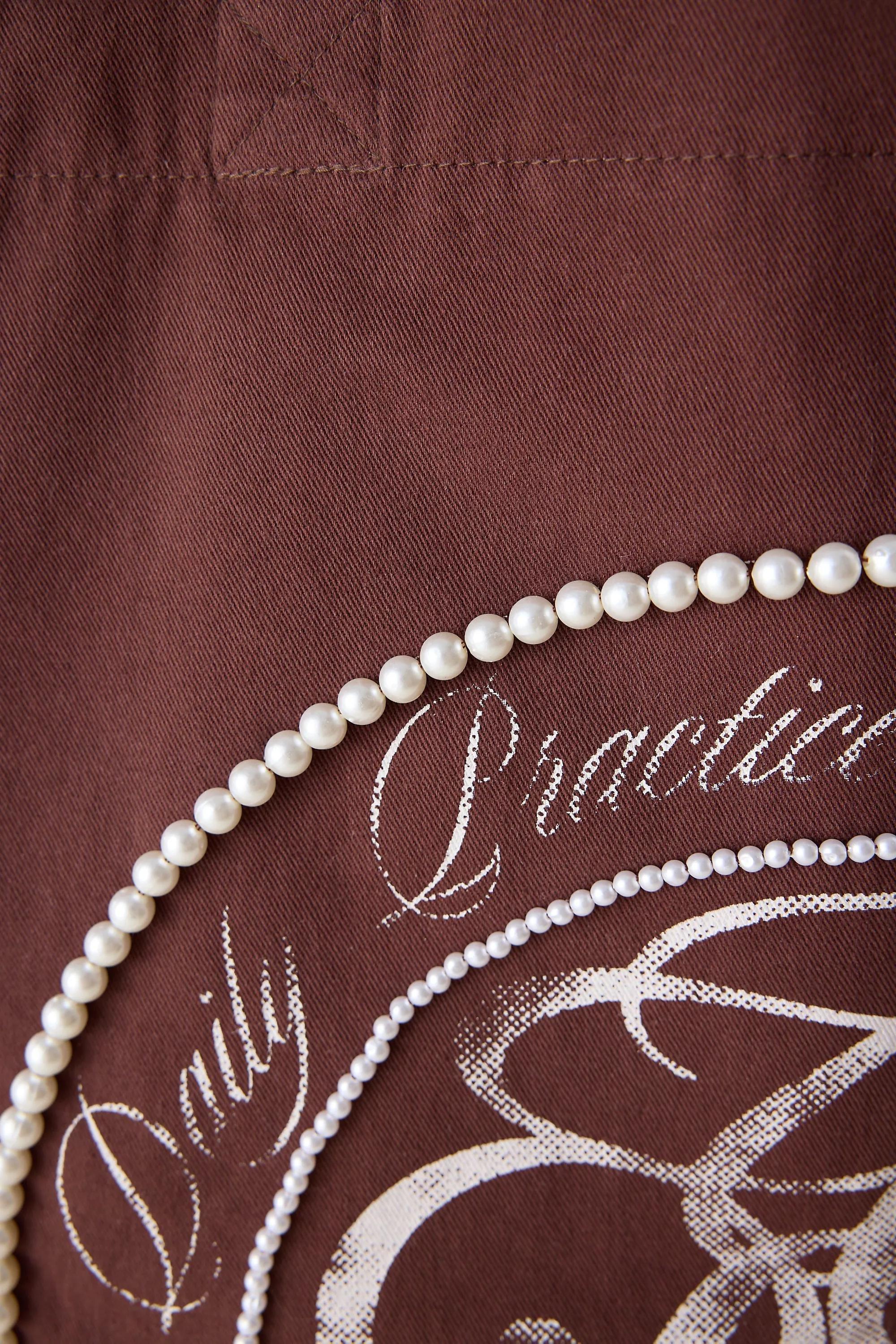 Daily Practice Beaded Tote Bag, Burgundy, A501_0021, large image number 3