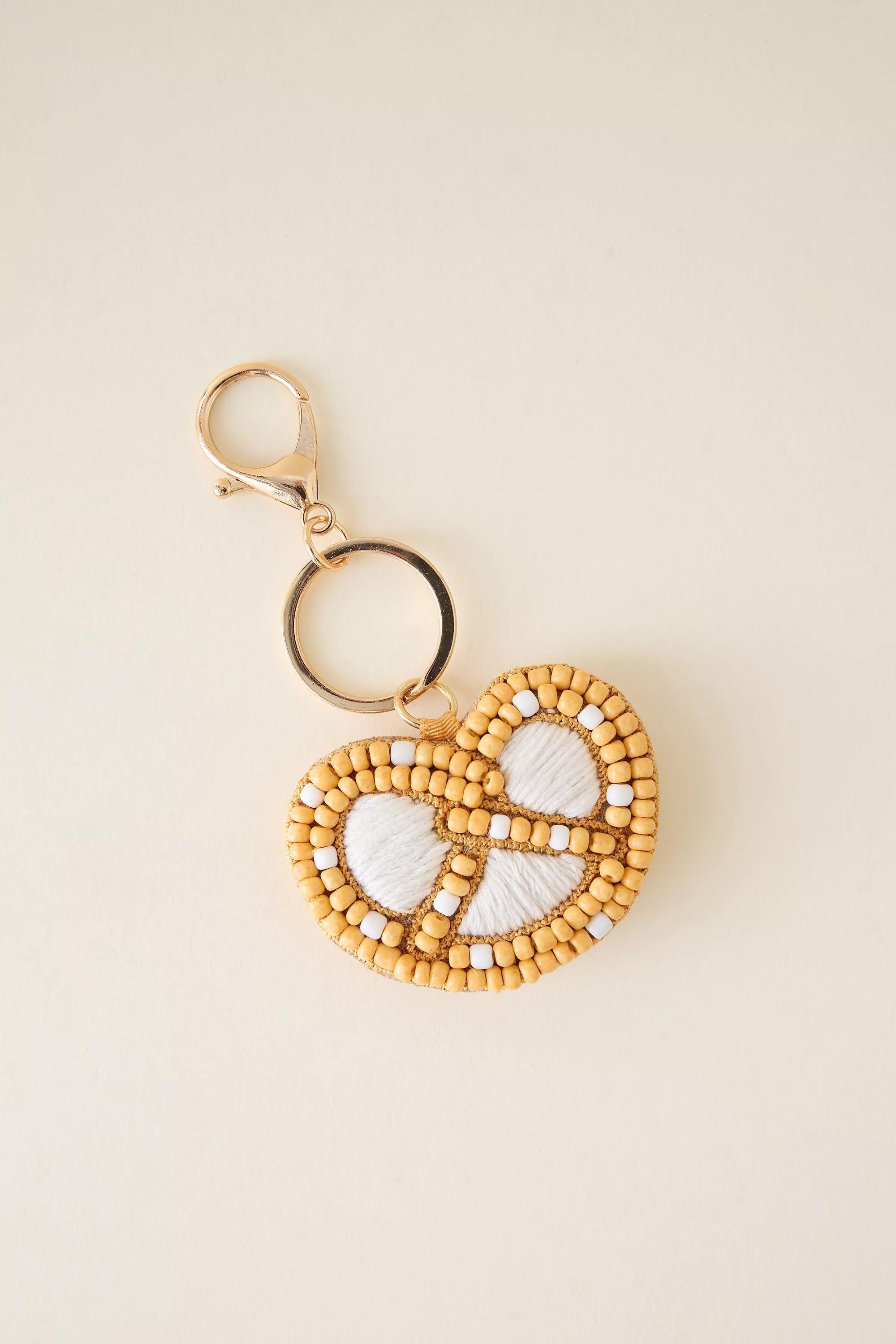 Beaded Food Bag Charm, Gold, A501_0014, medium