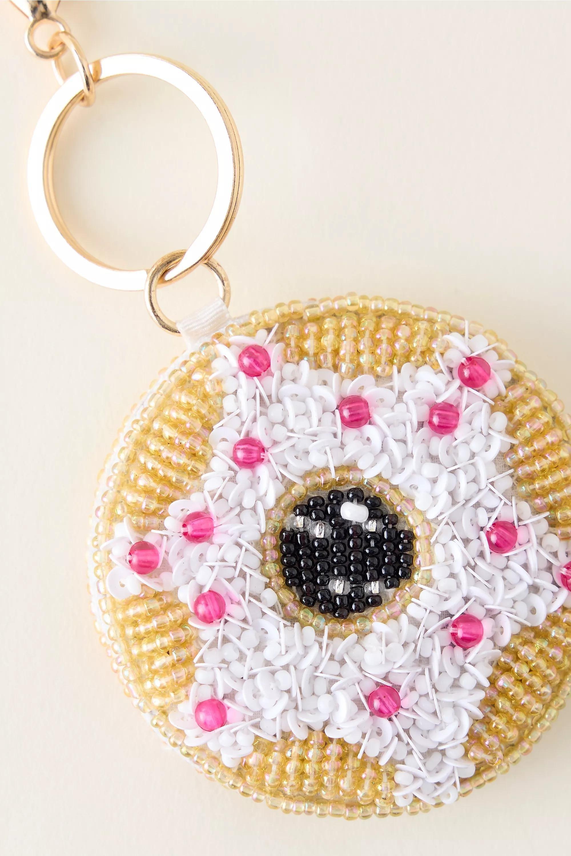 Beaded Food Bag Charm, Brown, A501_0020, medium