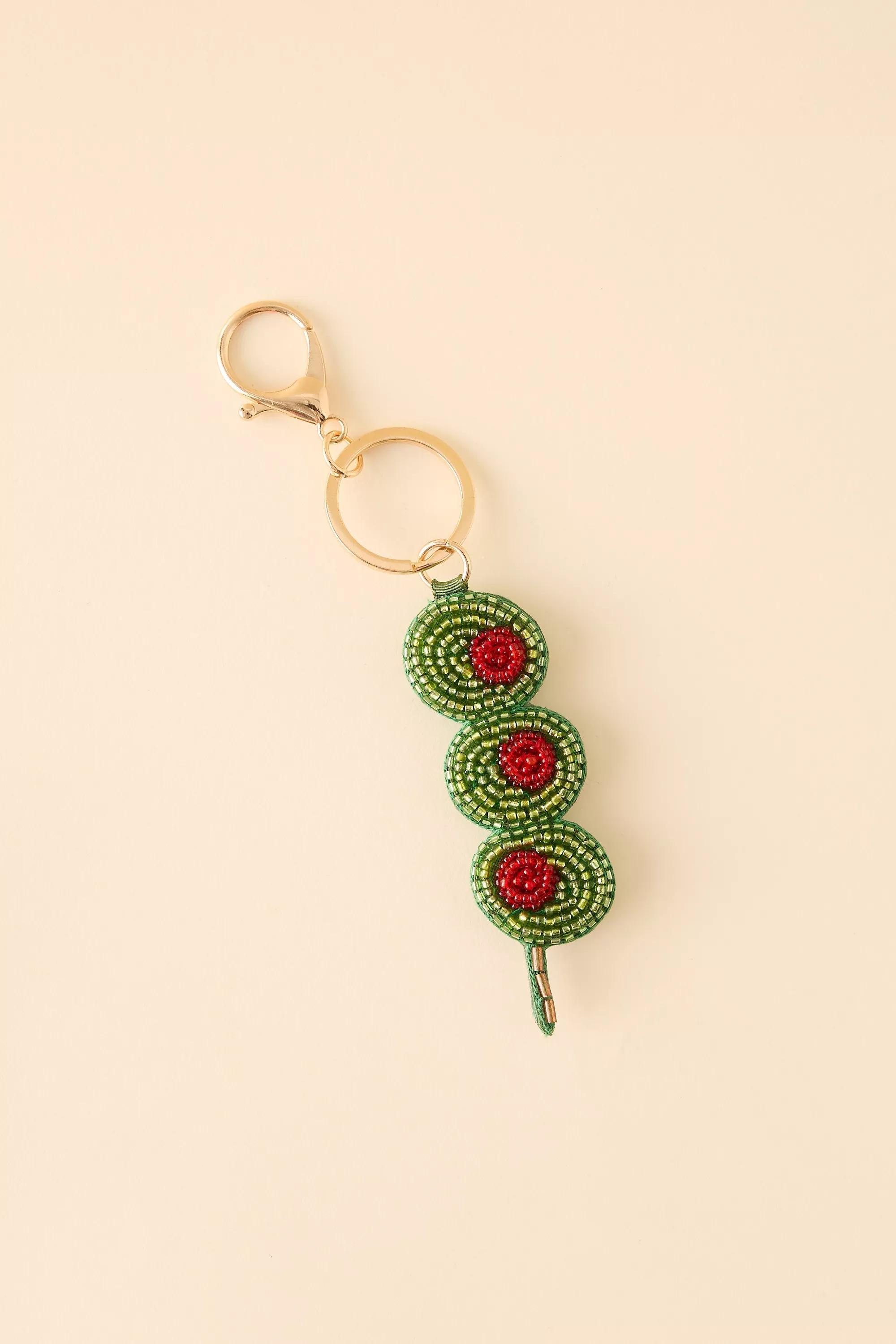 Beaded Food Bag Charm, Green, A501_0030, medium