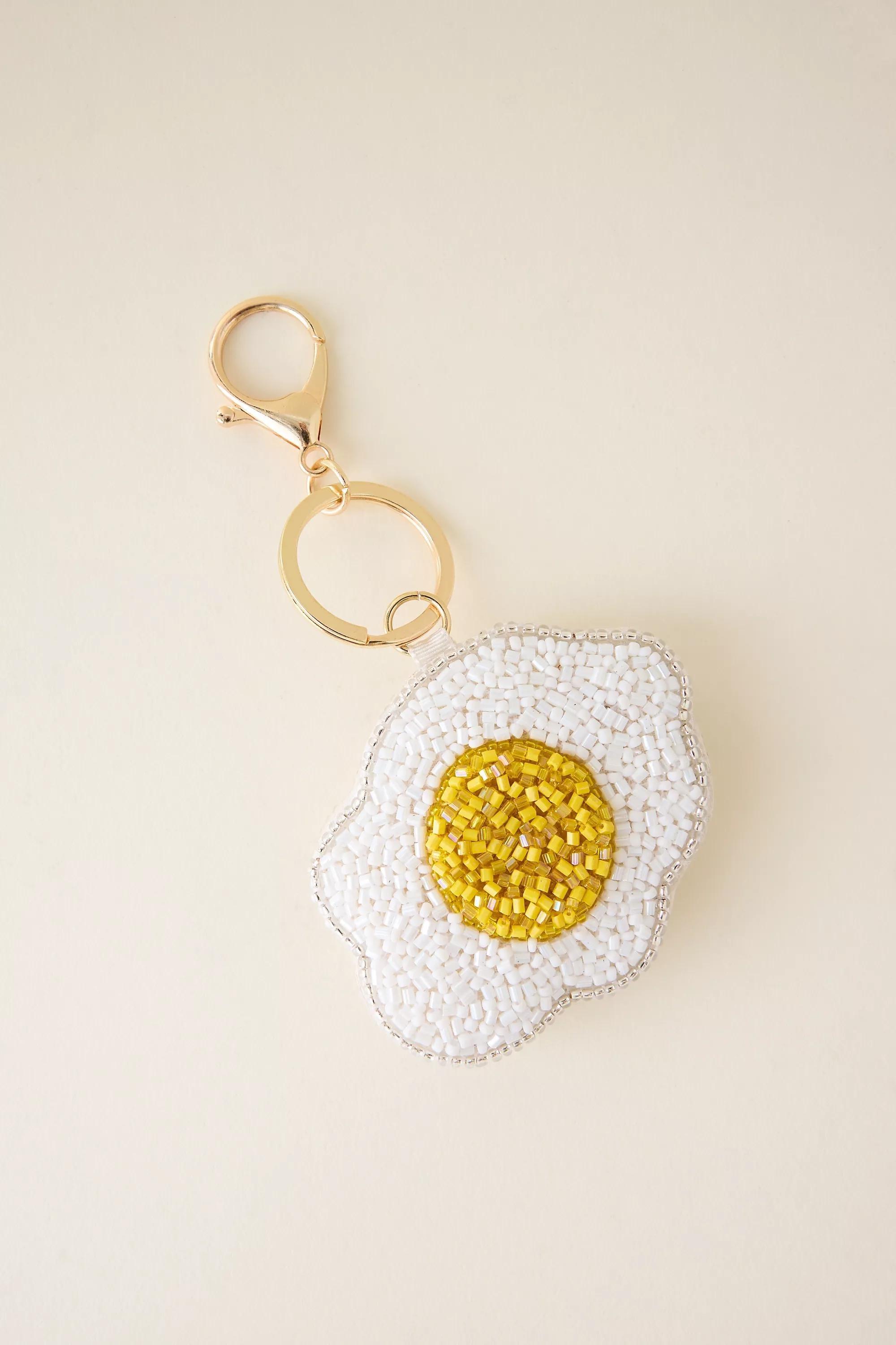 Beaded Food Bag Charm, Yellow, A501_0072, medium