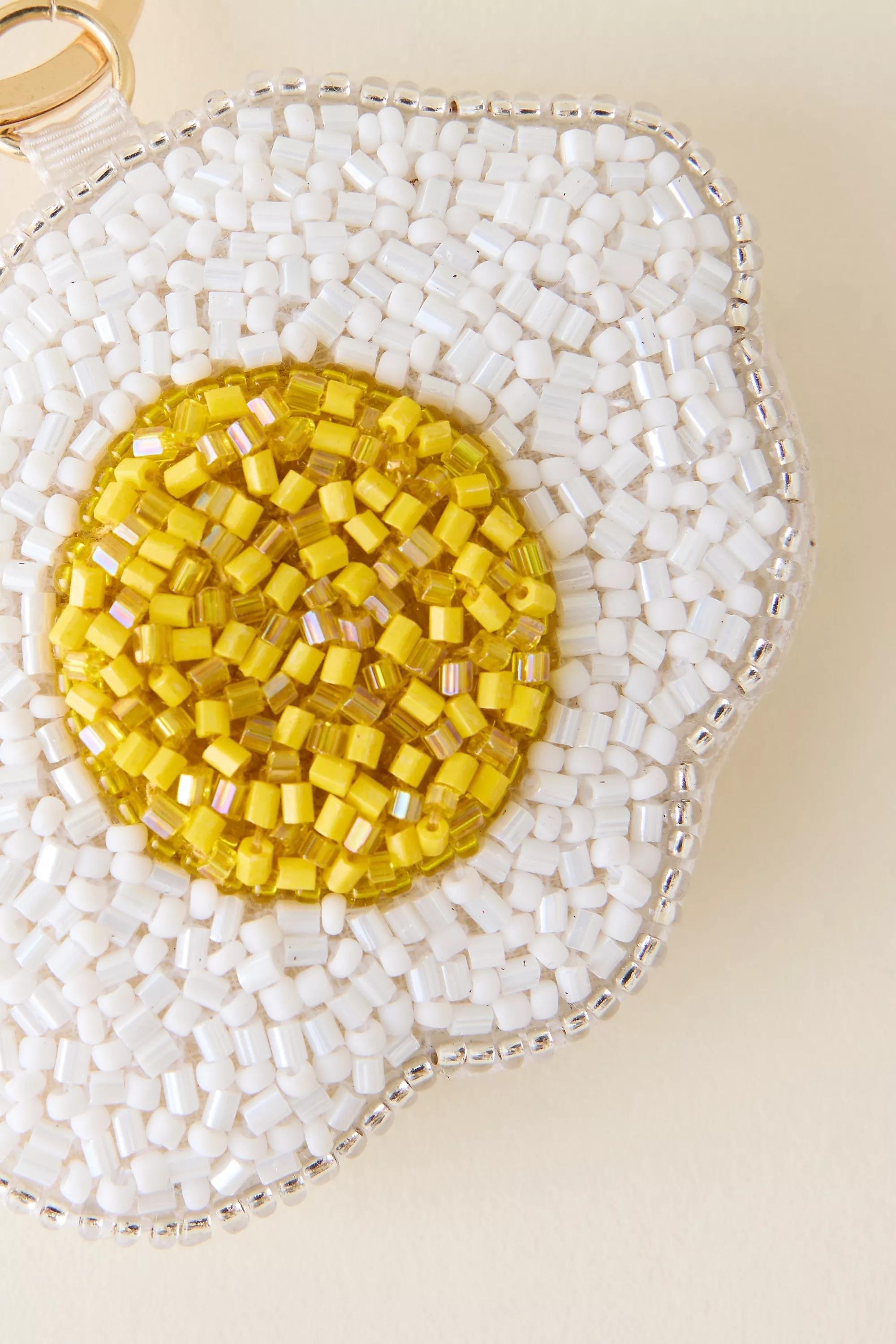 Beaded Food Bag Charm, Yellow, A501_0072, medium