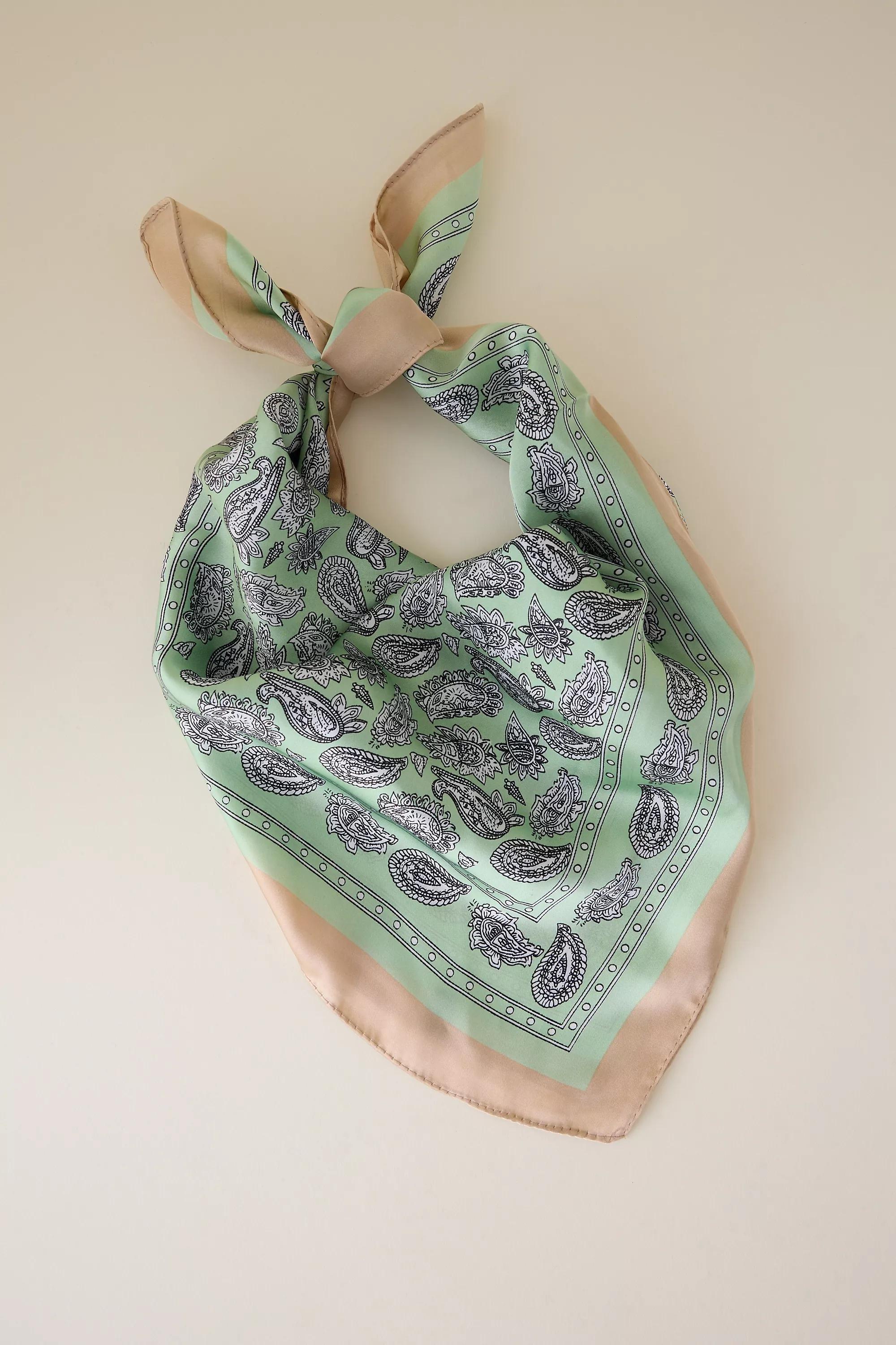 Paisley Headscarf, Green, A501_0049, medium
