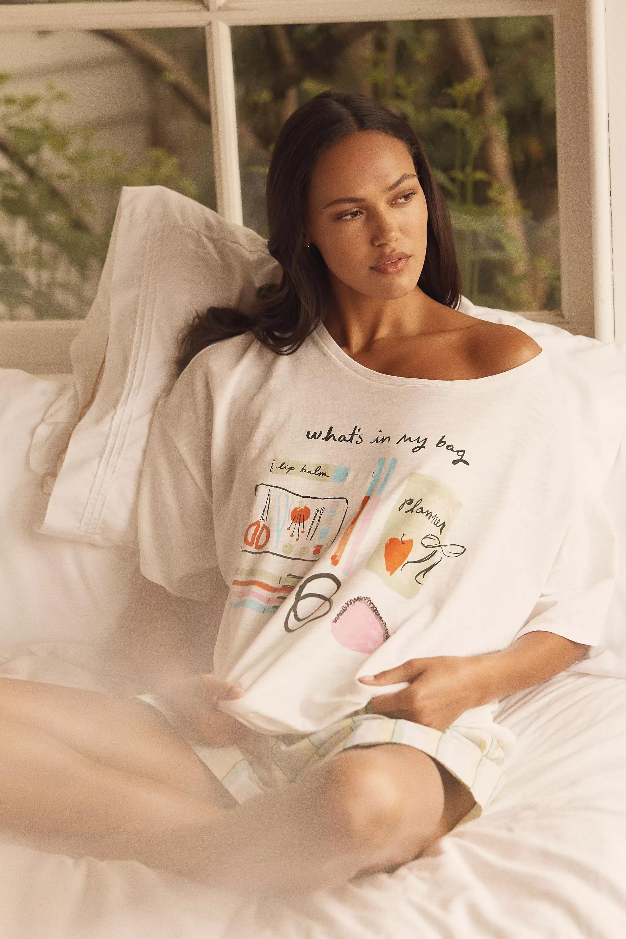 Phthalo Ruth X Lyrebird Oversized Graphic T-Shirt, Beige, A501_0011, large image number 3