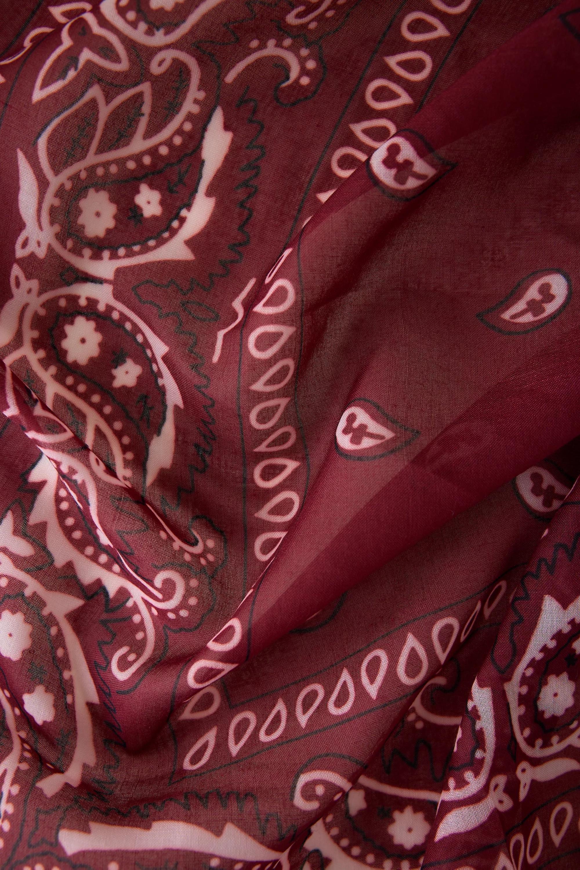 Cotton Bandana Scarf, Red, Red, large image number 2