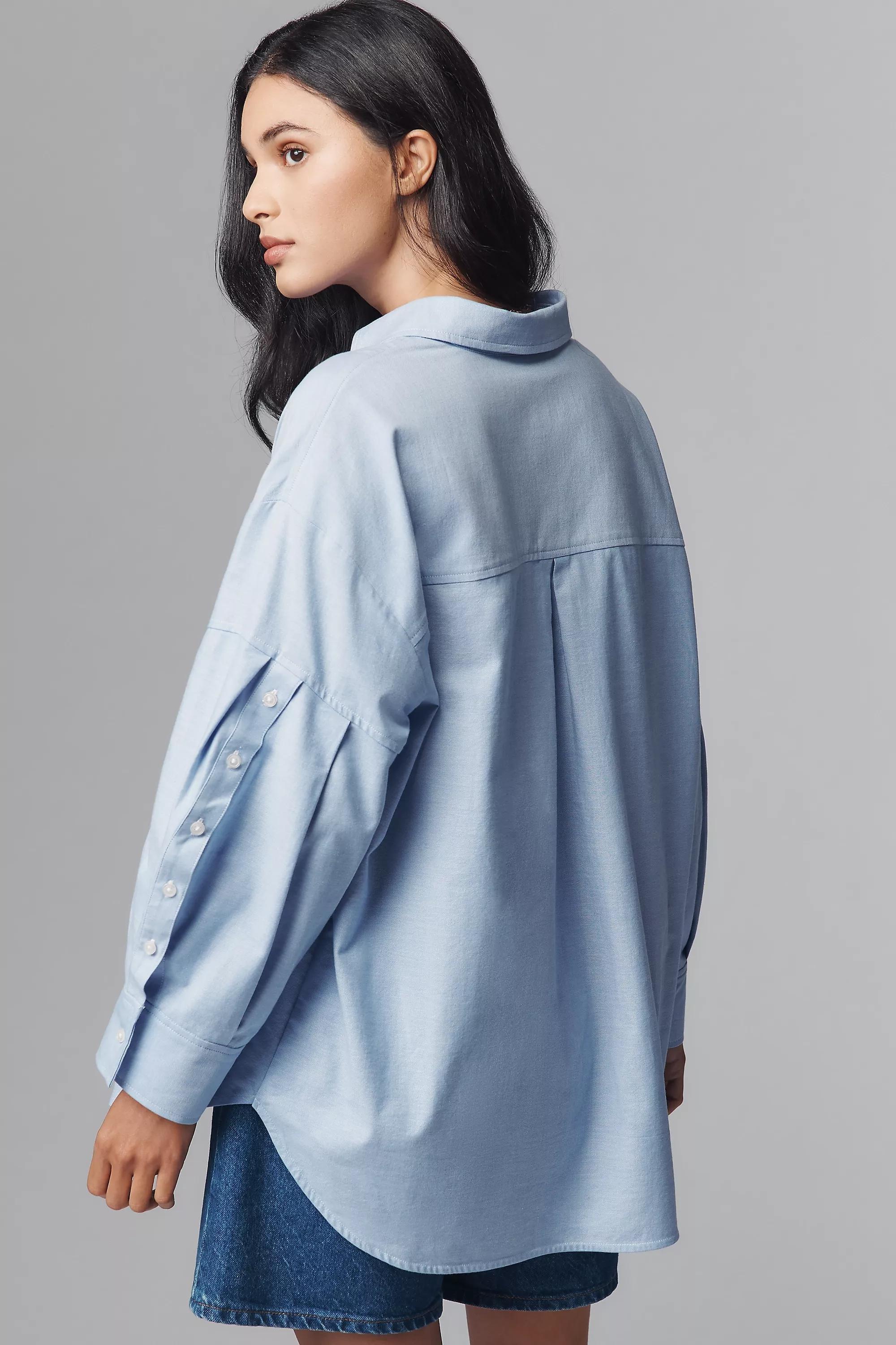 Maeve Oversized Buttondown Shirt, Blue, A501_0040, large image number 1