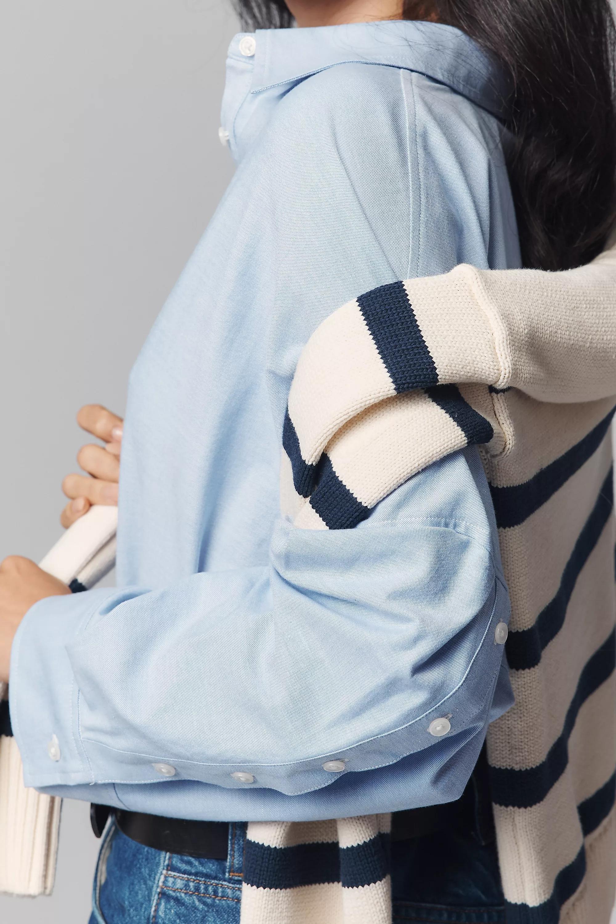 Maeve Oversized Buttondown Shirt, Blue, A501_0040, large image number 3