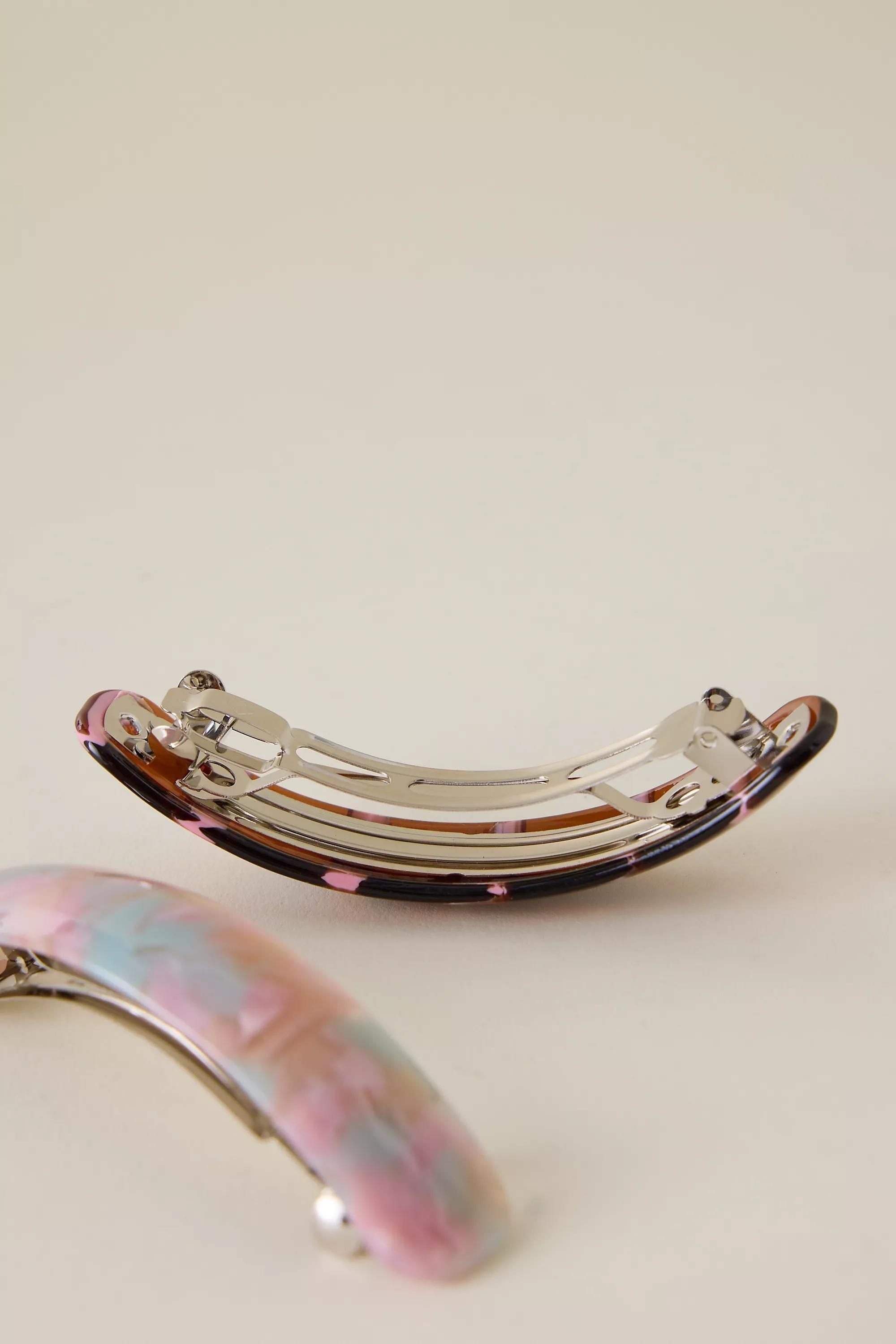 Resin Barrette Hair Clips, Set Of 2, Multicolour, A501_0000, medium