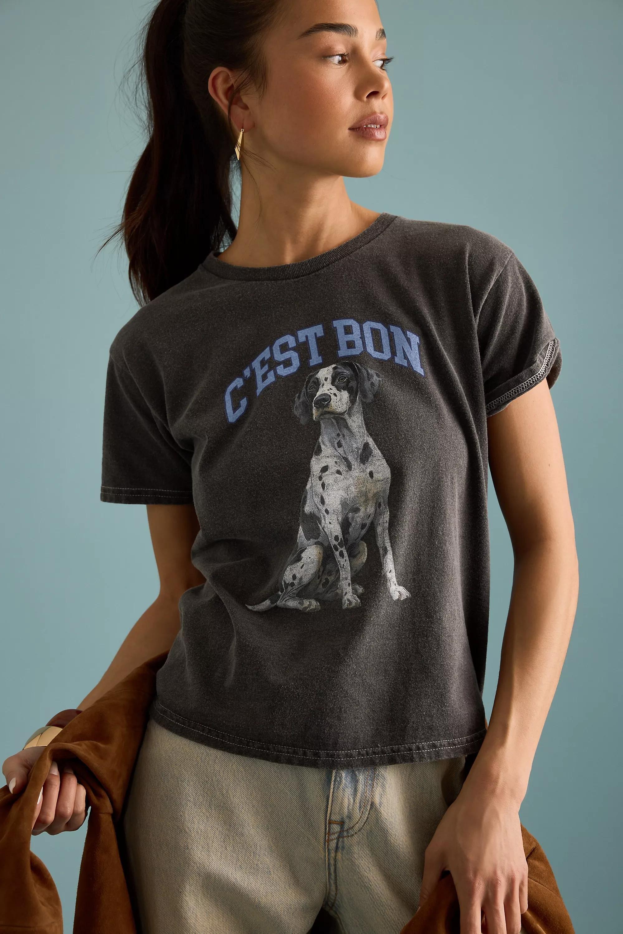 By Anthropologie Dalmatian Graphic Baby T-Shirt, Grey, A501_0005, medium