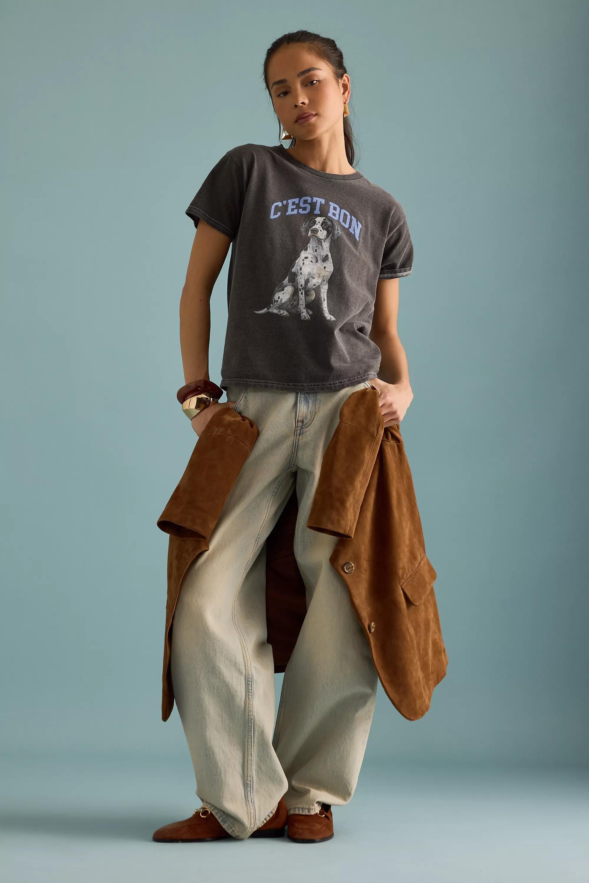 By Anthropologie Dalmatian Graphic Baby T-Shirt, Grey, A501_0005, medium