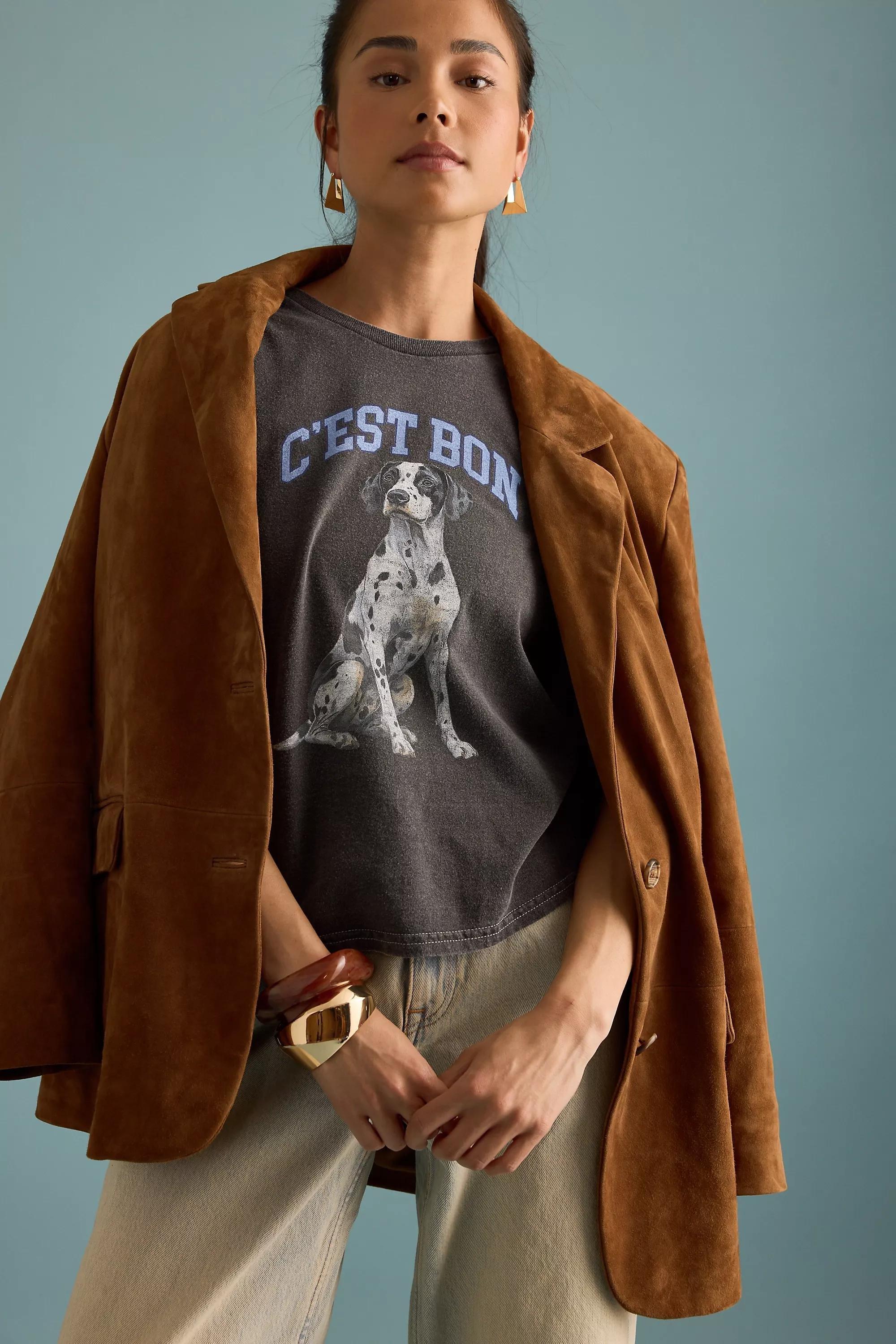 By Anthropologie Dalmatian Graphic Baby T-Shirt, Grey, A501_0005, large image number 3