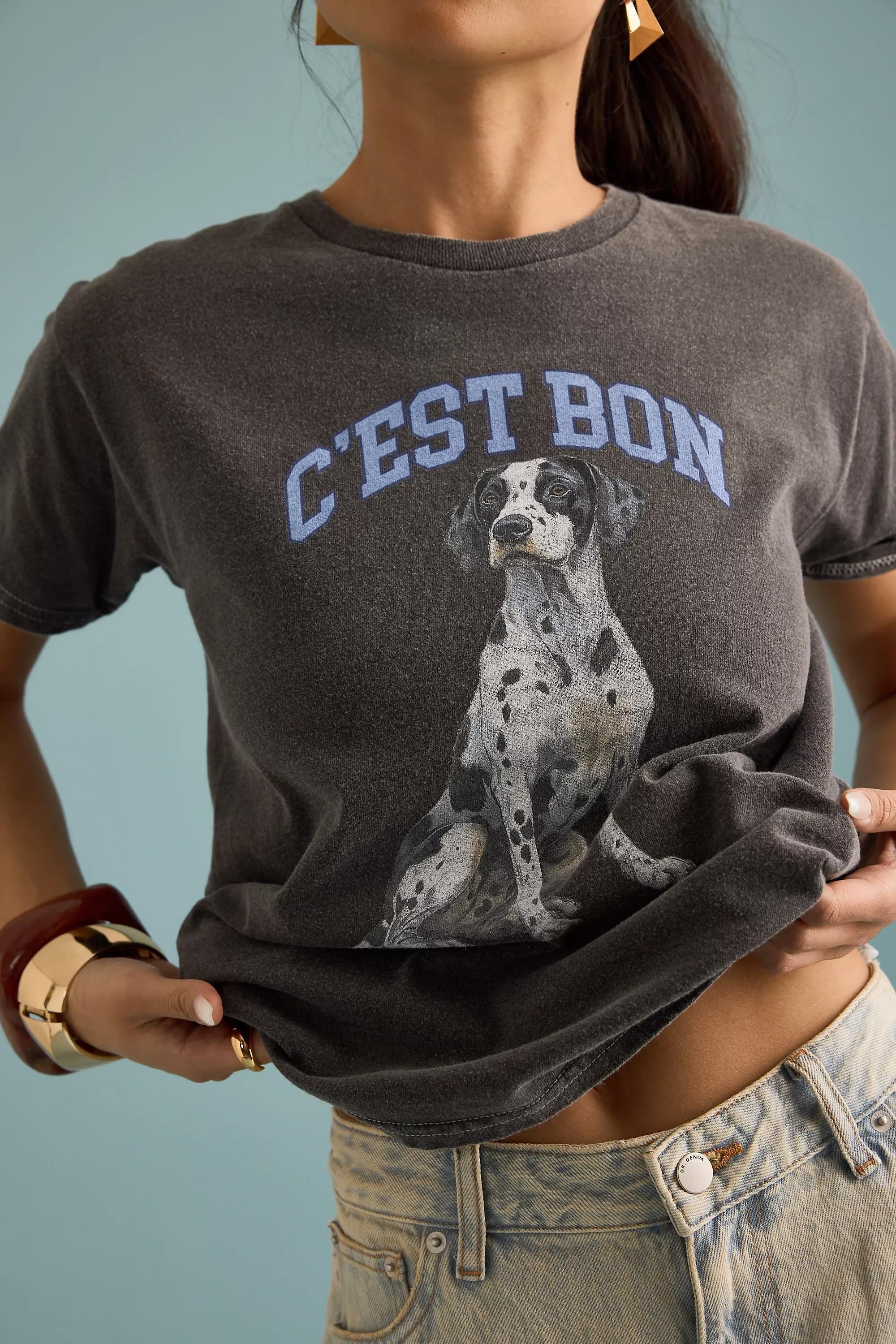 By Anthropologie Dalmatian Graphic Baby T-Shirt, Grey, A501_0005, large image number 4