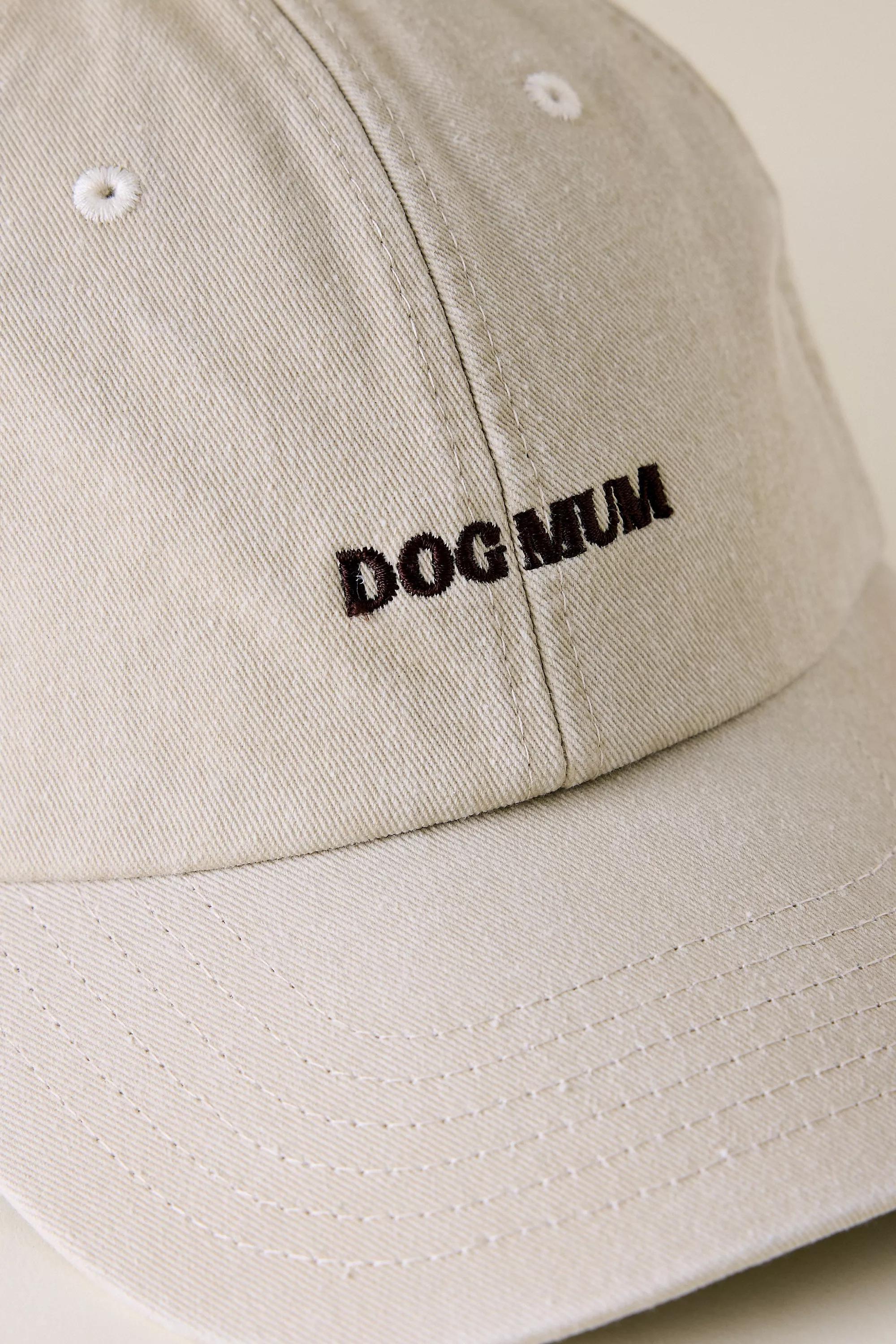 Dog Mum Embroidered Baseball Cap, White, A501_0014, medium