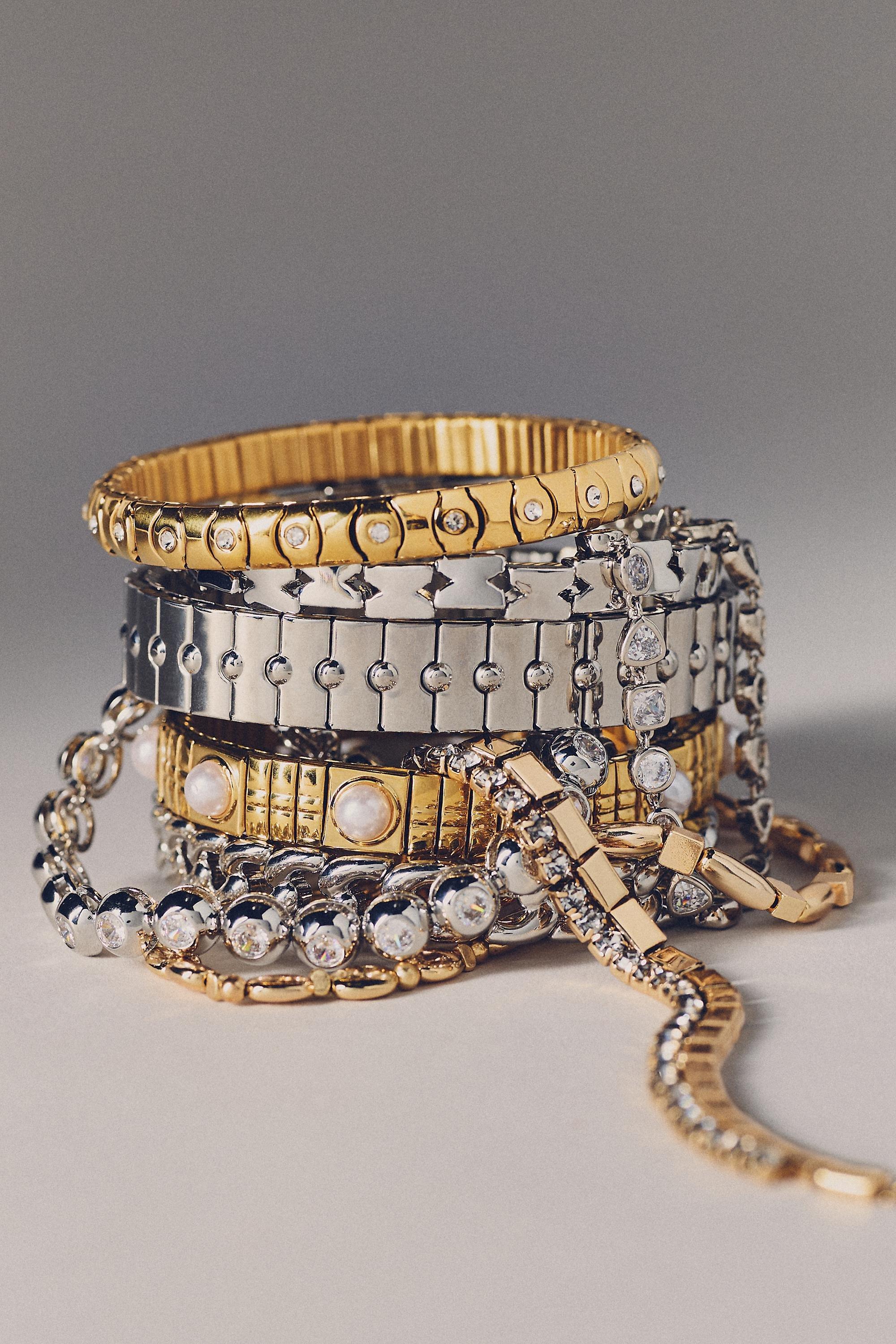 SILVER Wide Stretch Bracelet, A501_0007, medium