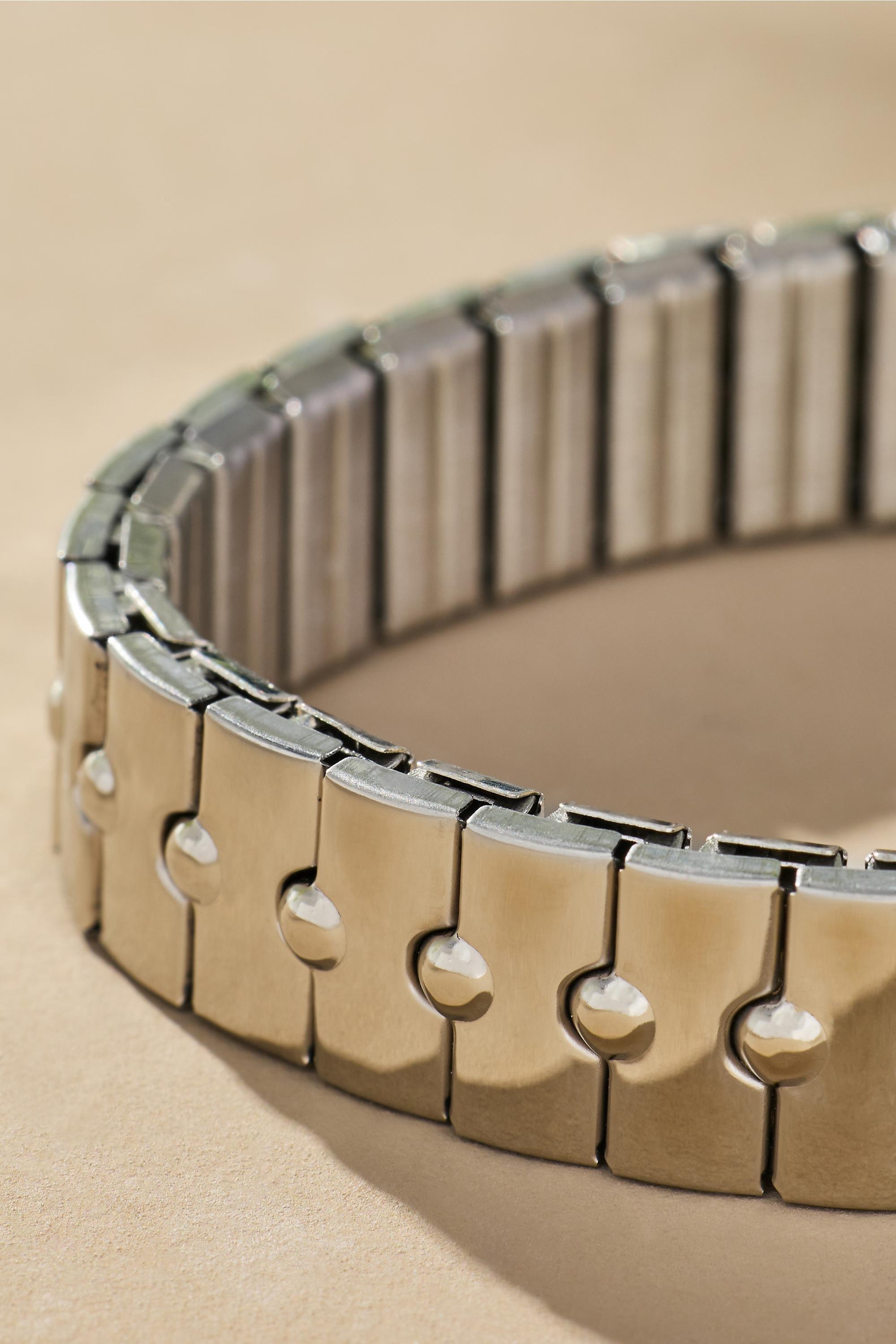 SILVER Wide Stretch Bracelet, A501_0007, large image number 2