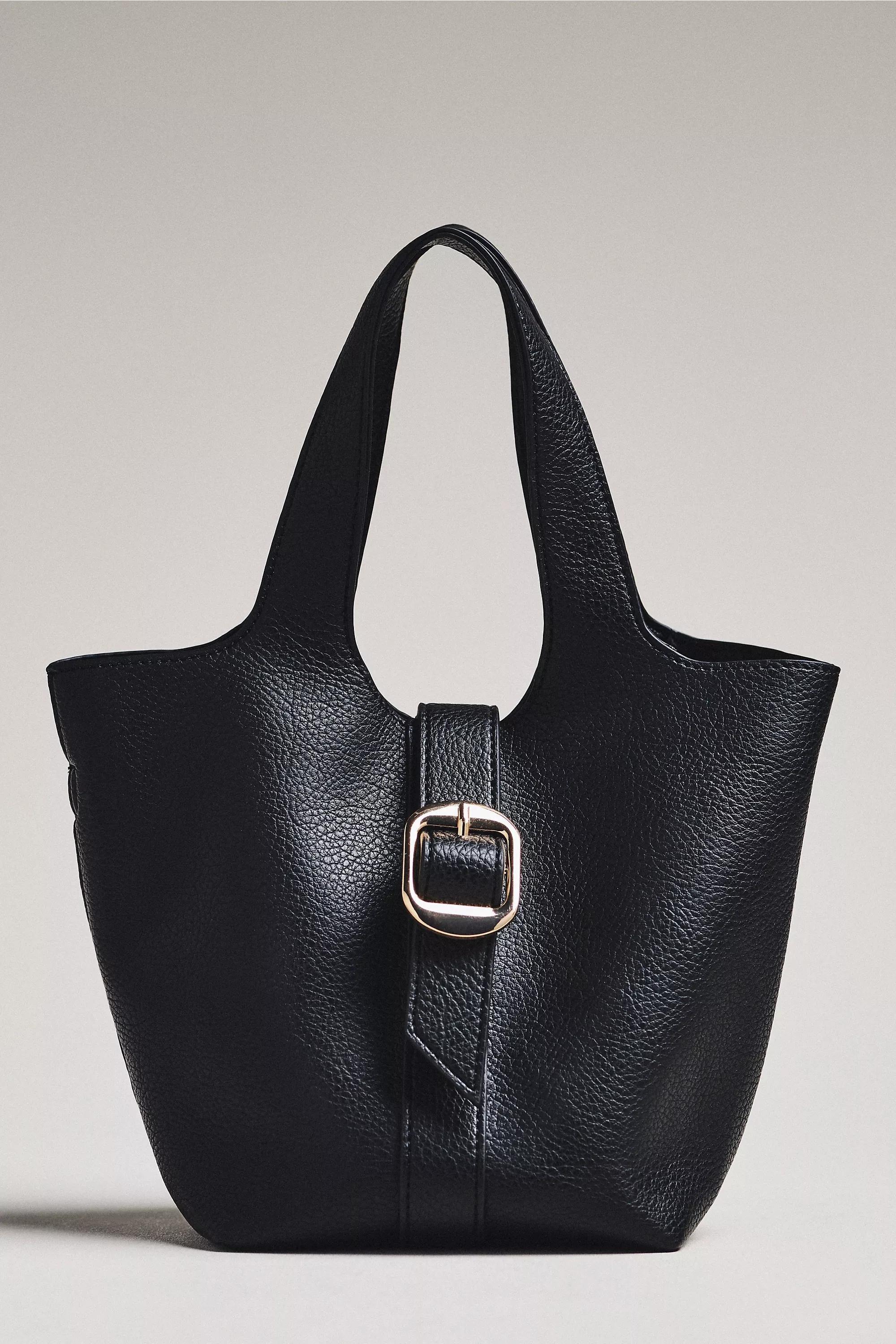 Pebbled Bucket Tote Bag, Black, A501_0001, large image number 0