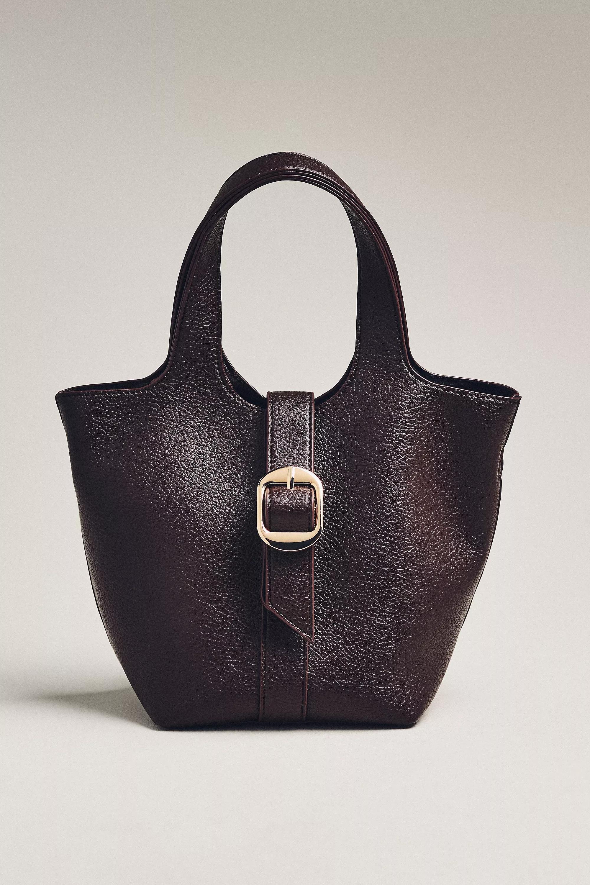 Pebbled Bucket Tote Bag, Brown, A501_0021, medium