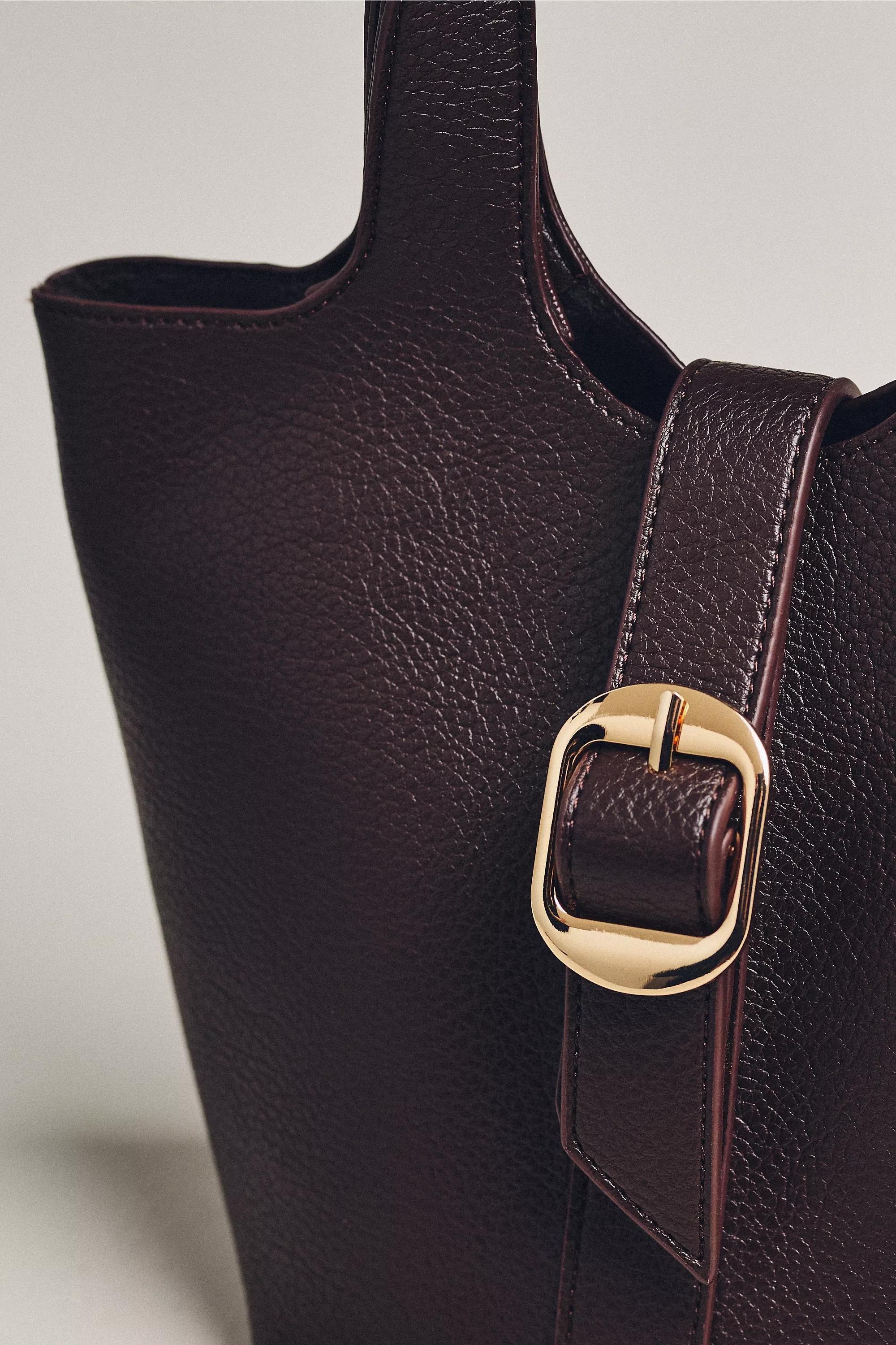 Pebbled Bucket Tote Bag, Brown, A501_0021, large image number 2