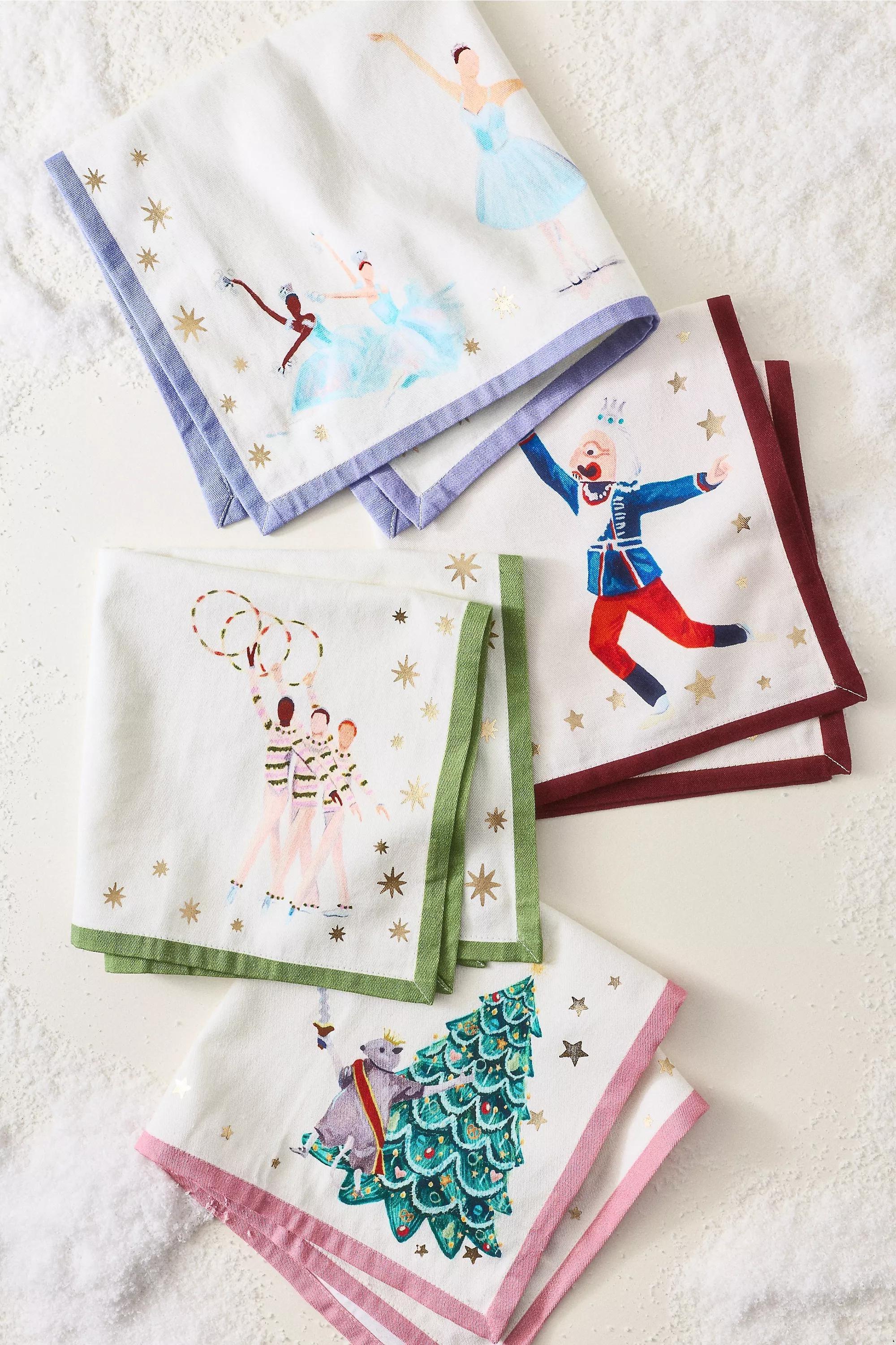 New York City Ballet Nutcracker Napkins, Set Of 4, Multicolour, A501_0000, large image number 0