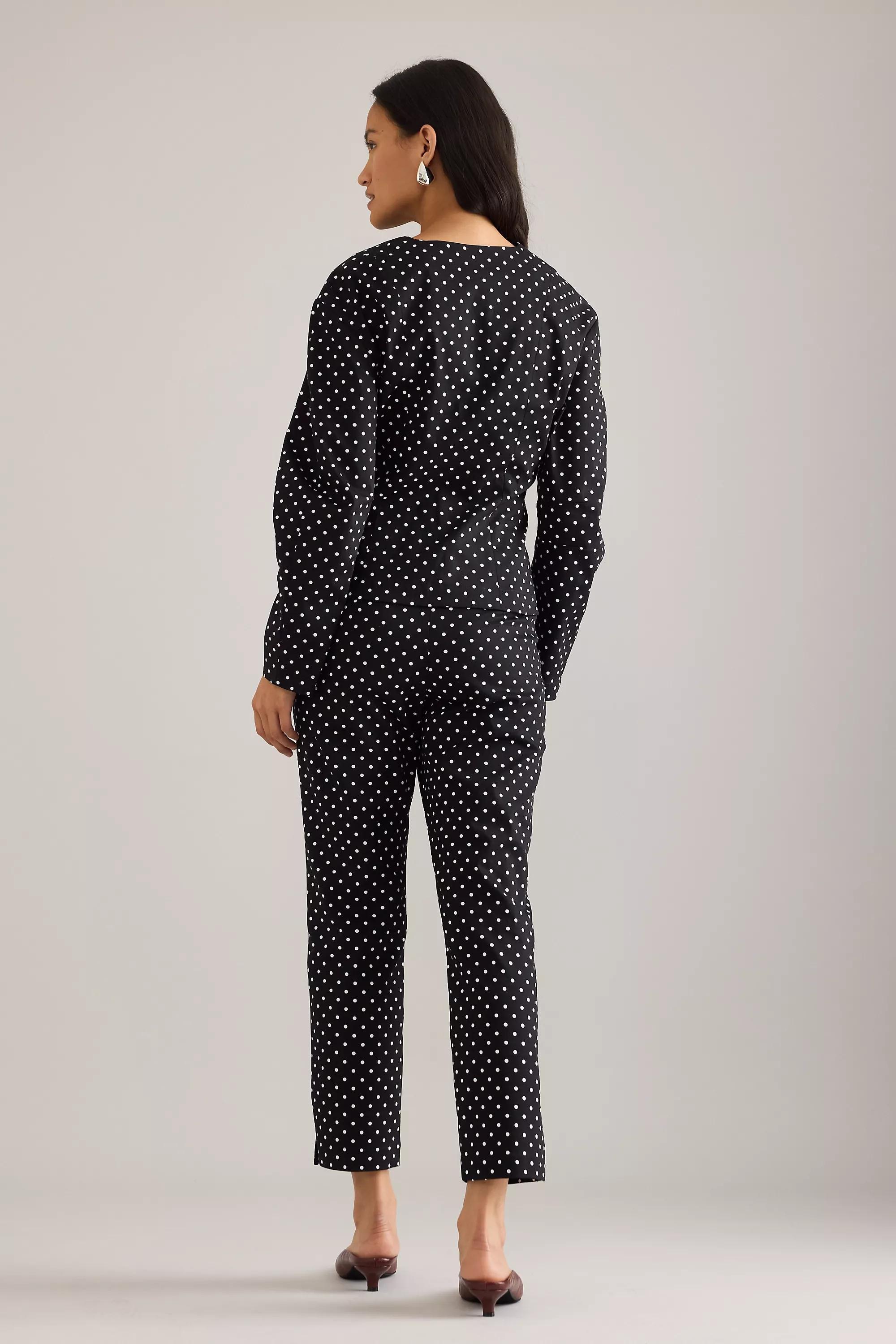 By Anthropologie Polka Dot V-Neck Blouse, Multicolour, A501_0018, large image number 3