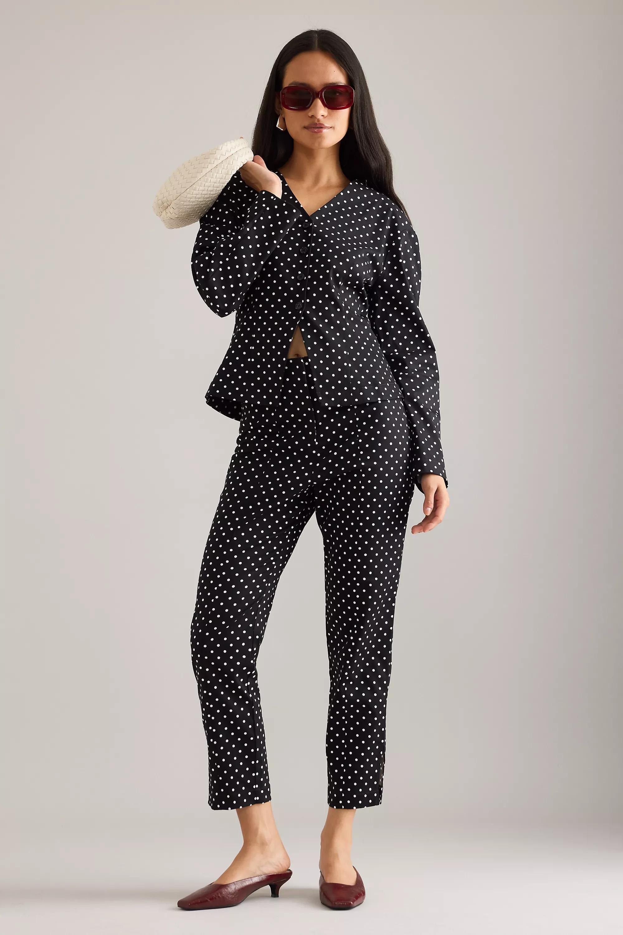 By Anthropologie Polka Dot V-Neck Blouse, Multicolour, A501_0018, large image number 5