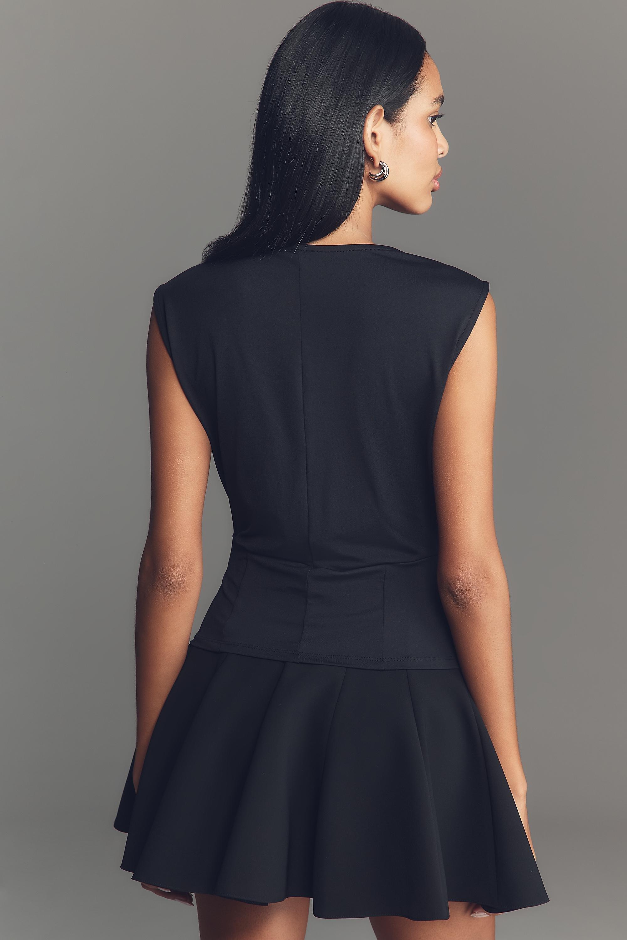 Maeve Shirred Corset Top, Black, A501_0001, medium