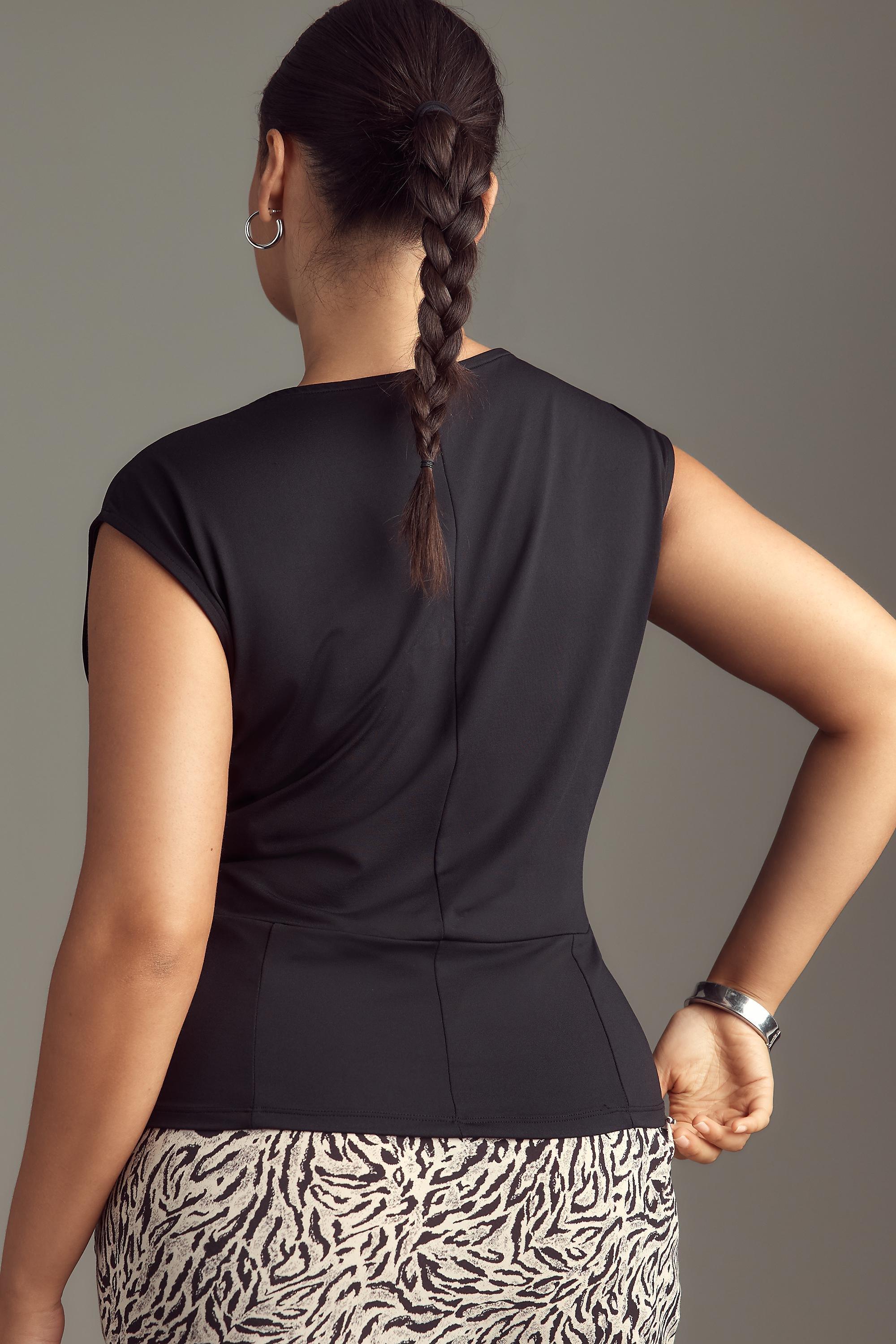 Maeve Shirred Corset Top, Black, A501_0001, large image number 4