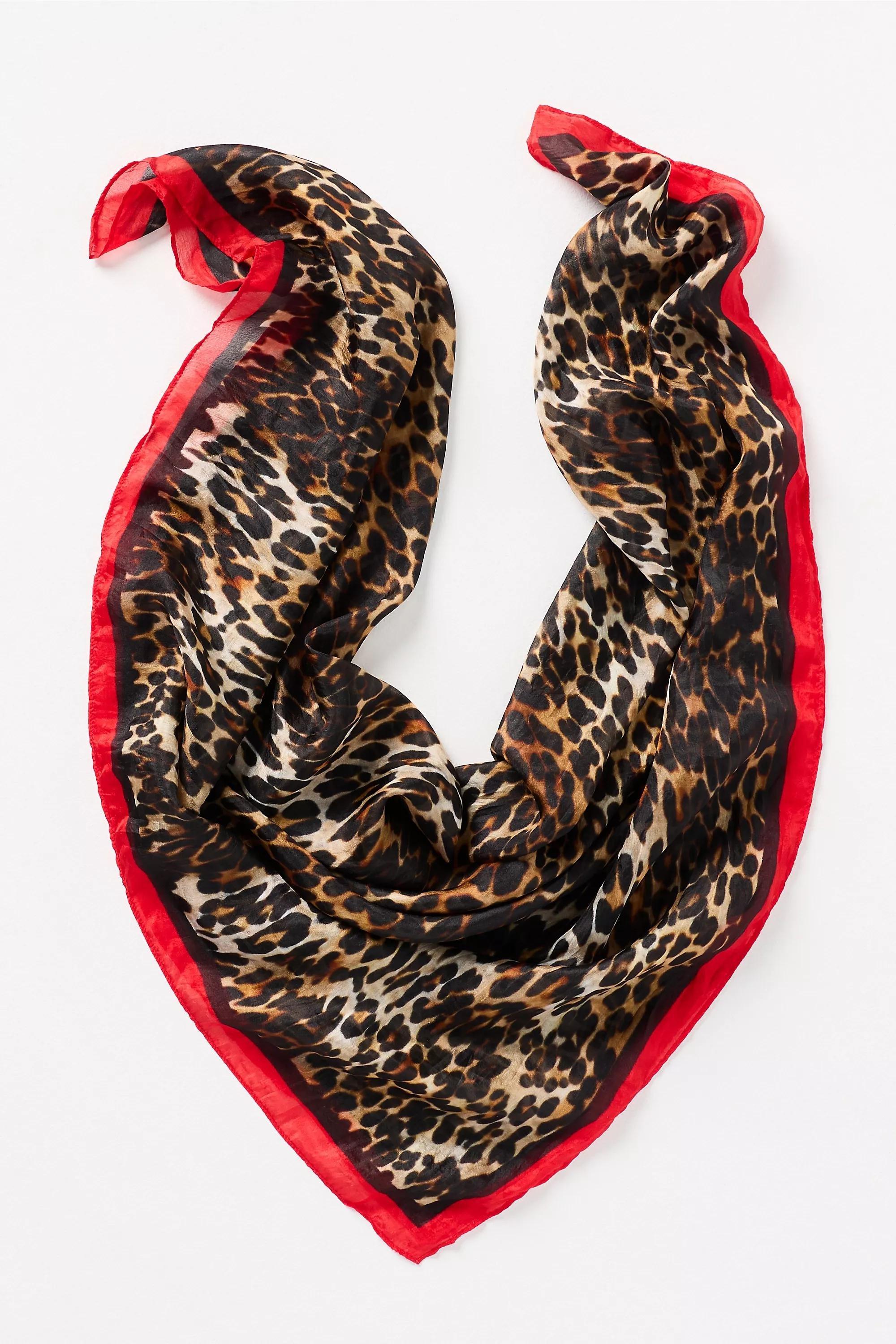 By Anthropologie Printed Silk Scarf, brown, A501_0015, large image number 0