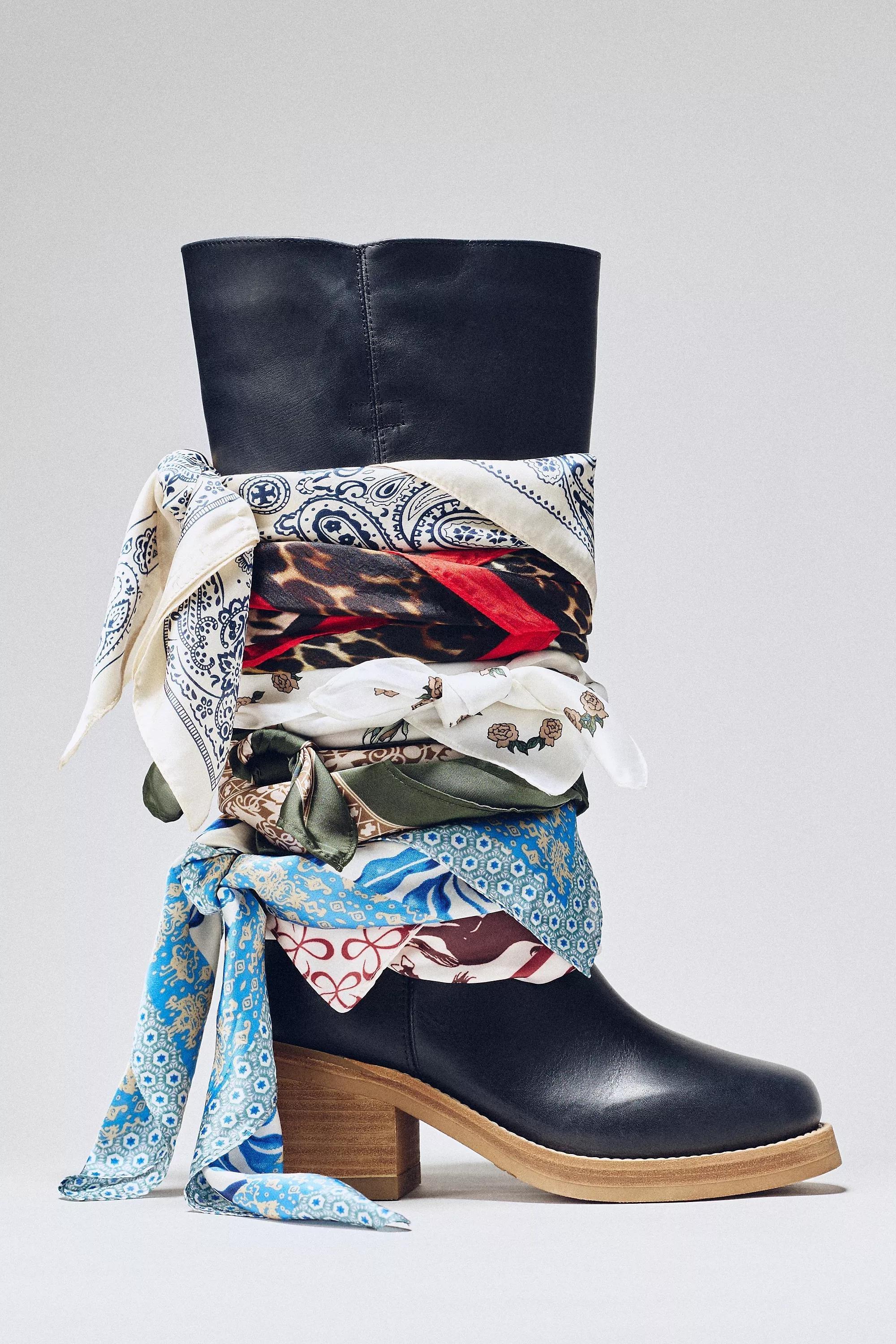 By Anthropologie Printed Silk Scarf, brown, A501_0015, large image number 1