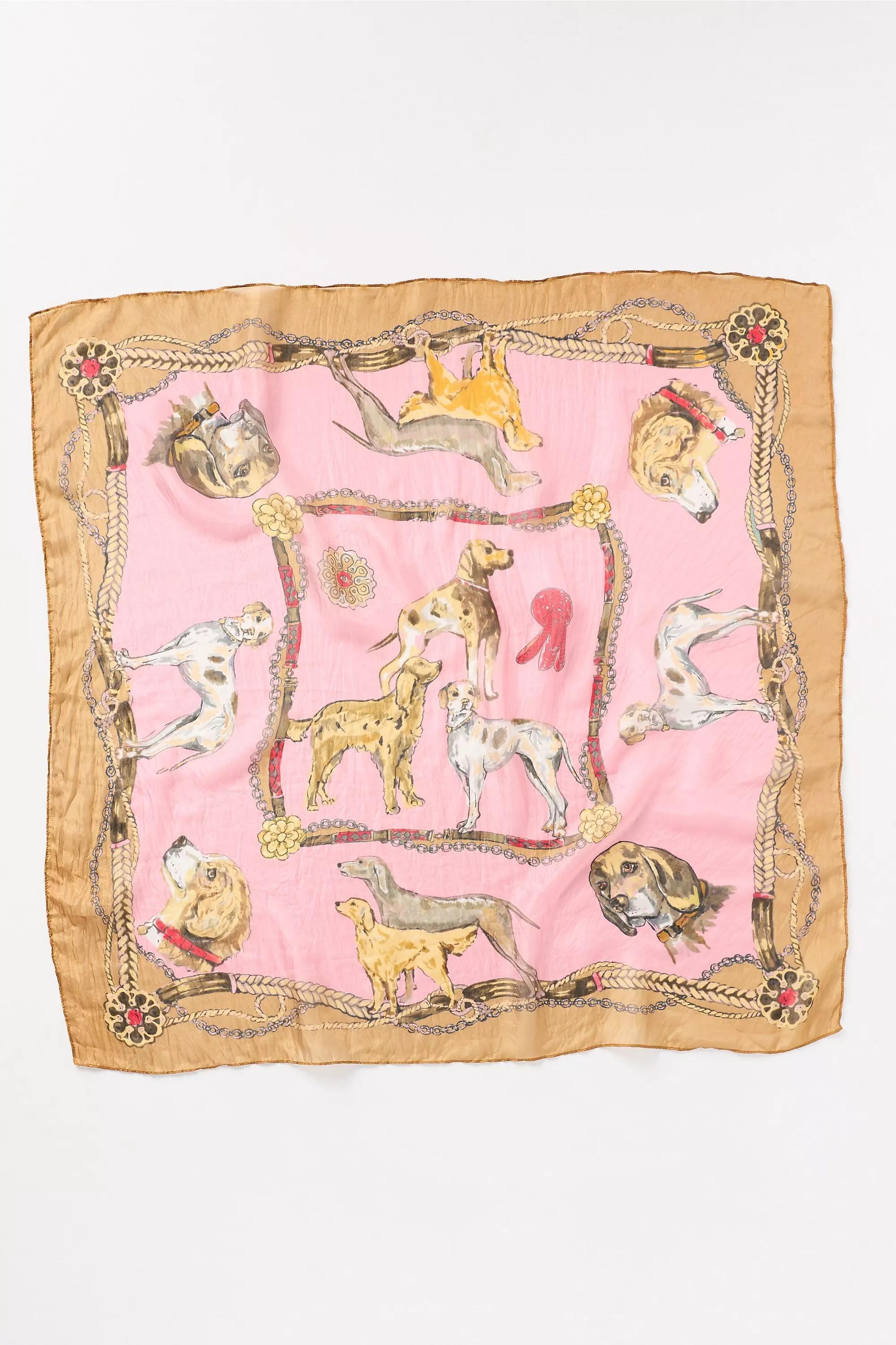 By Anthropologie Printed Silk Scarf, pink, A501_0066, large image number 3