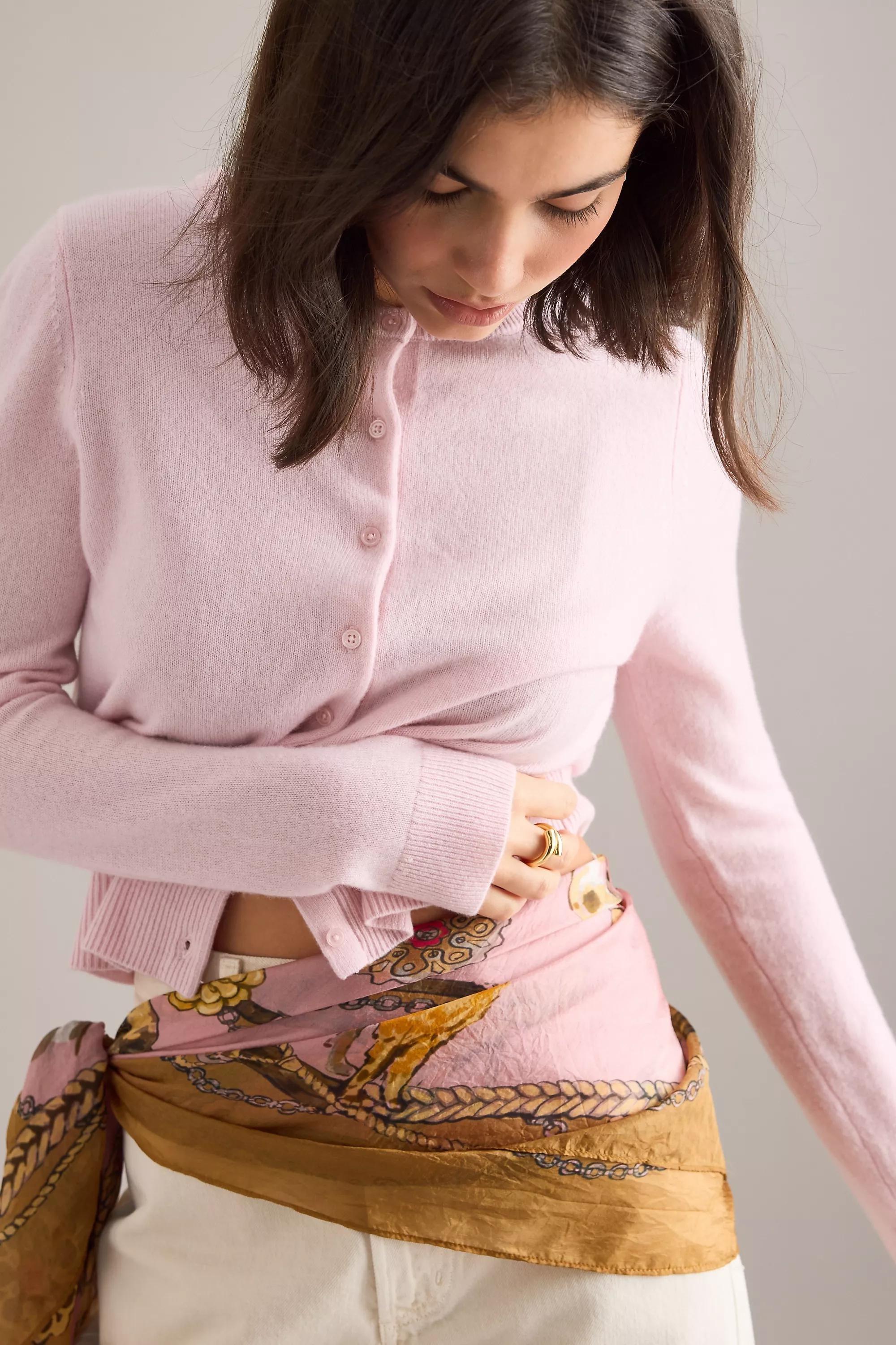 By Anthropologie Printed Silk Scarf, pink, A501_0066, large image number 4