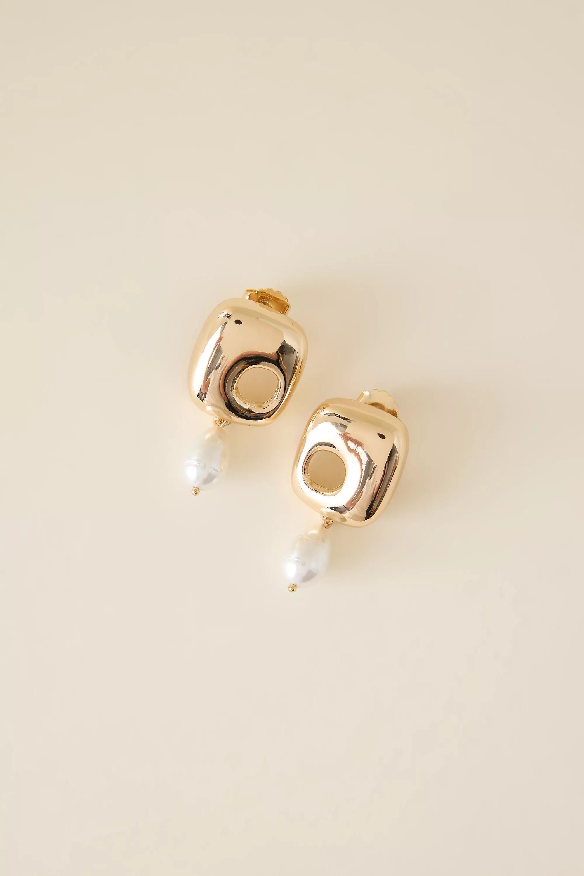 Pearl Drop Earrings, Gold, A501_0070, large image number 0