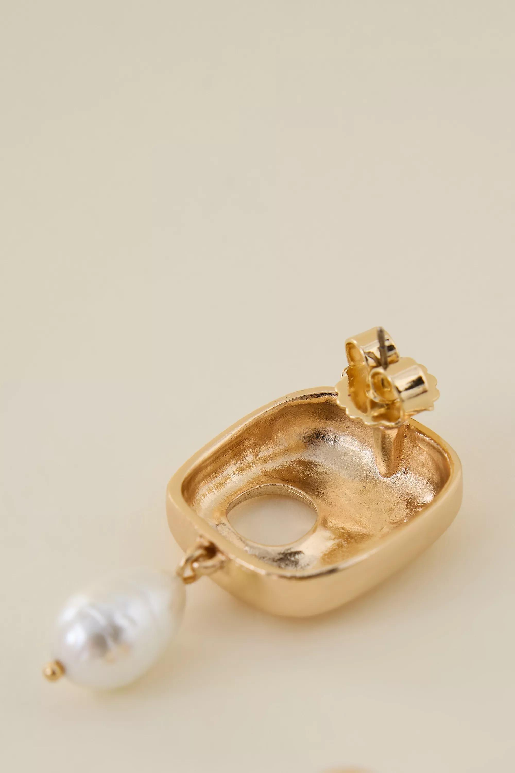 Pearl Drop Earrings, Gold, A501_0070, large image number 2