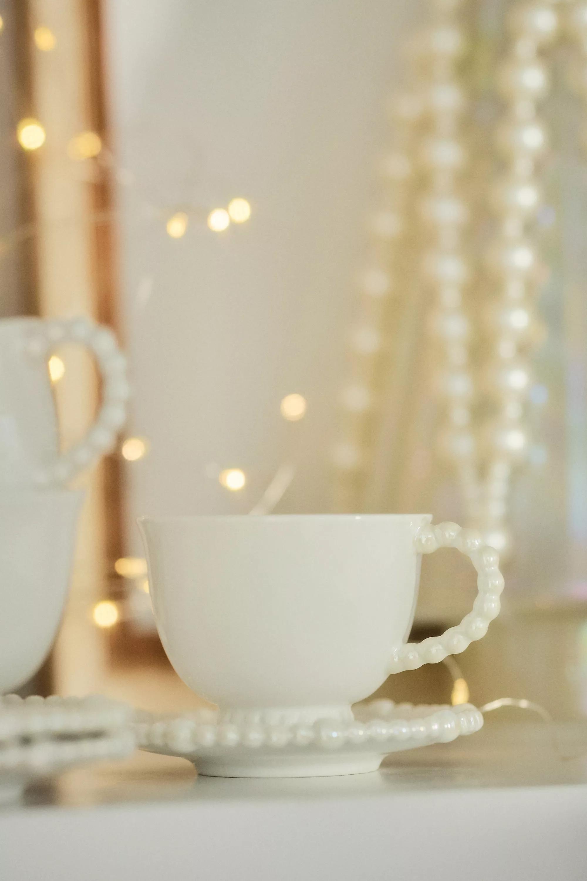 IVORY Perla Stoneware Espresso Cup & Saucer, A501_0011, large image number 1