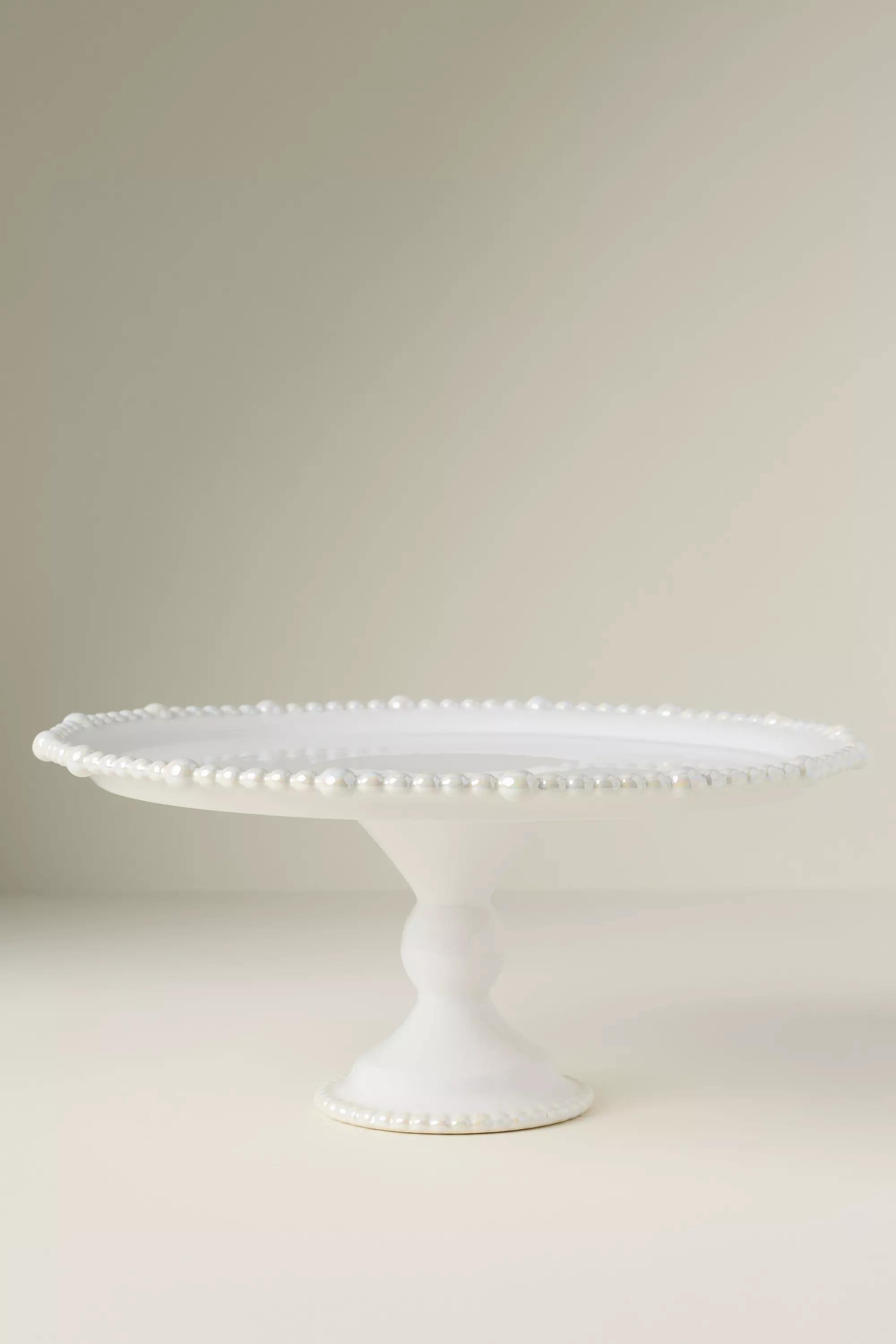 Perla Stoneware Cake Stand, White, A501_0011, large image number 0