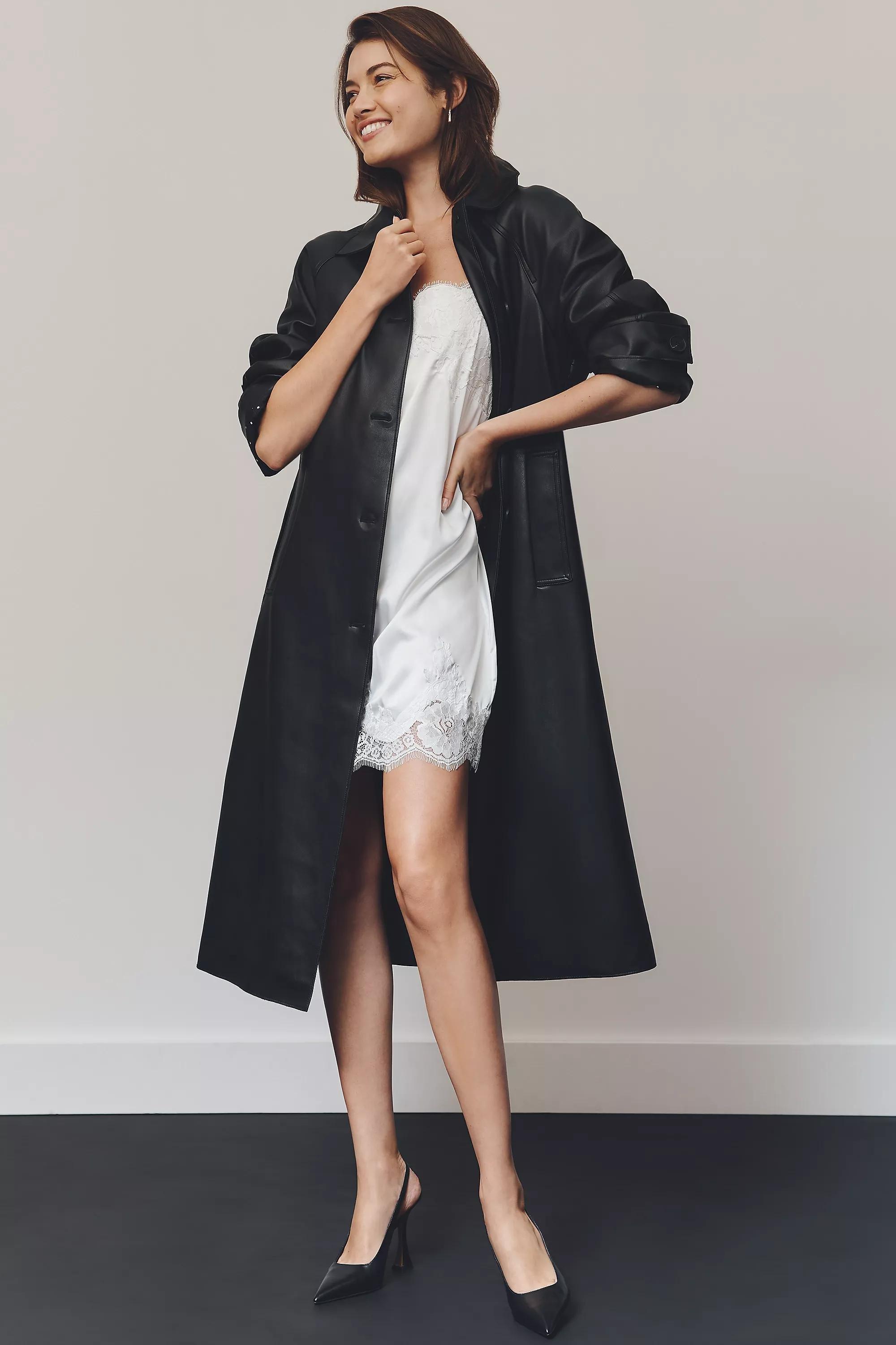 By Maeve Faux-Leather Coat, Black, A501_0001, medium