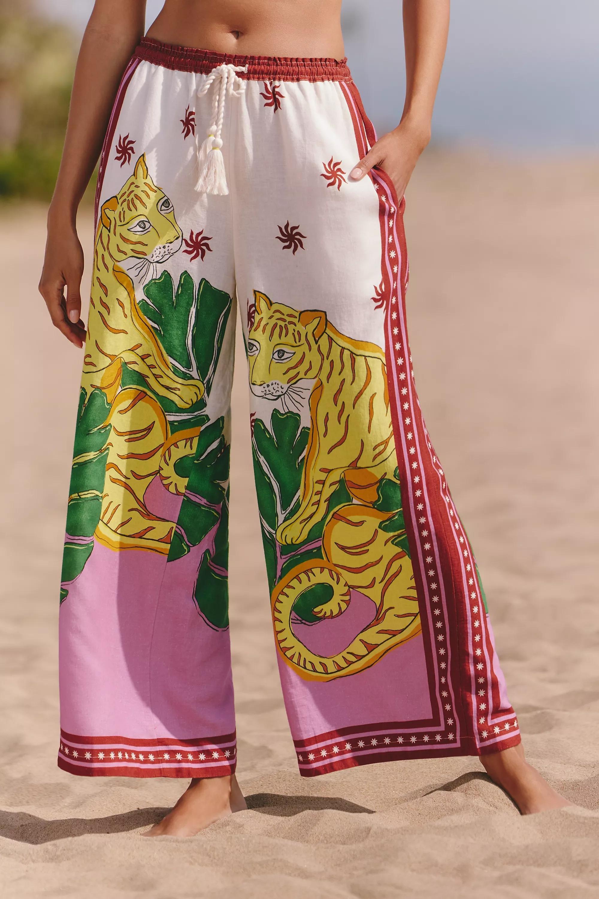 By Celandine Linen Blend Wide-Leg Trousers, White, A501_0211, medium