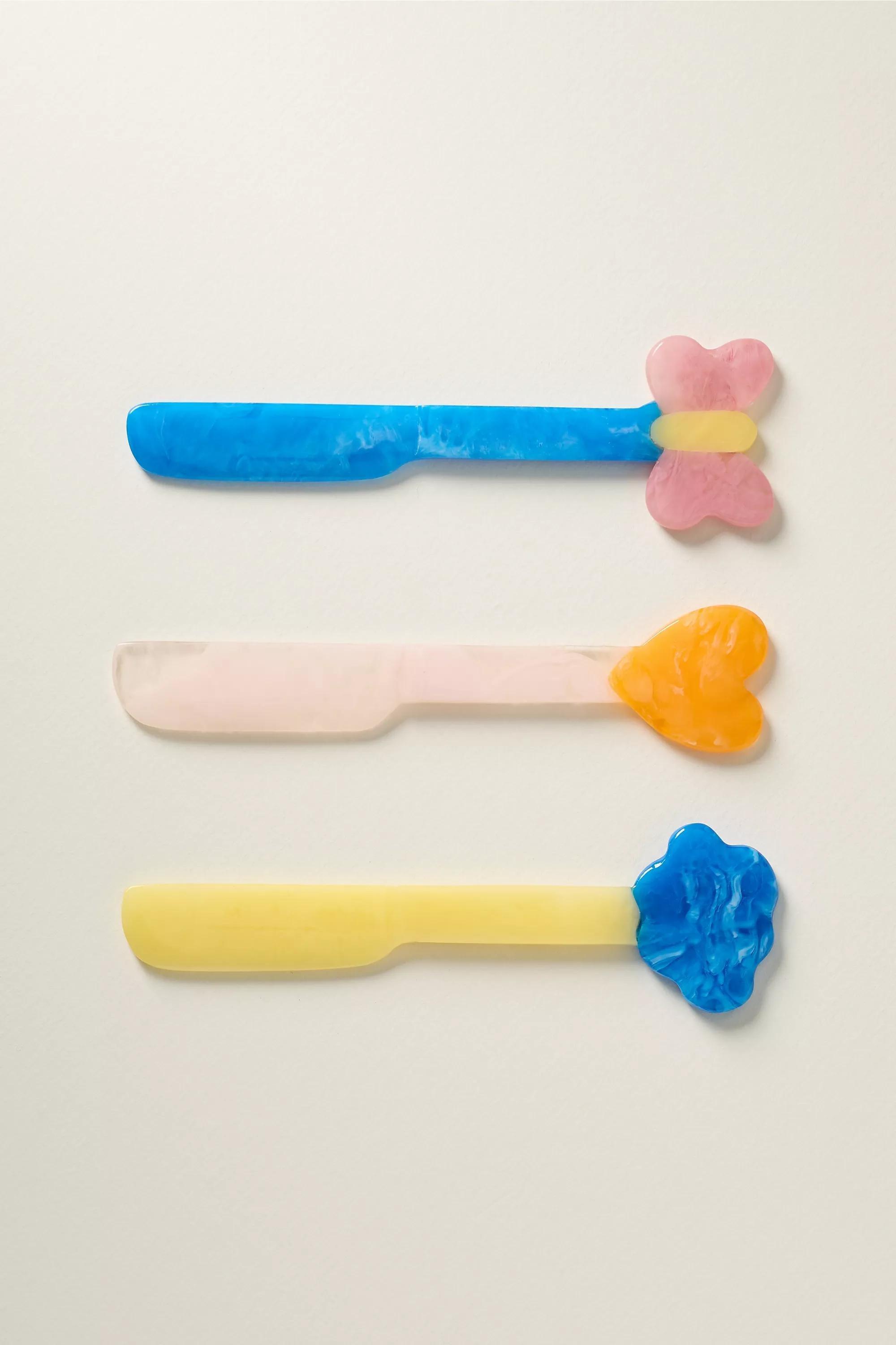 Lane Resin Cheese Knives, Set Of 3, Multicolour, A501_0000, medium