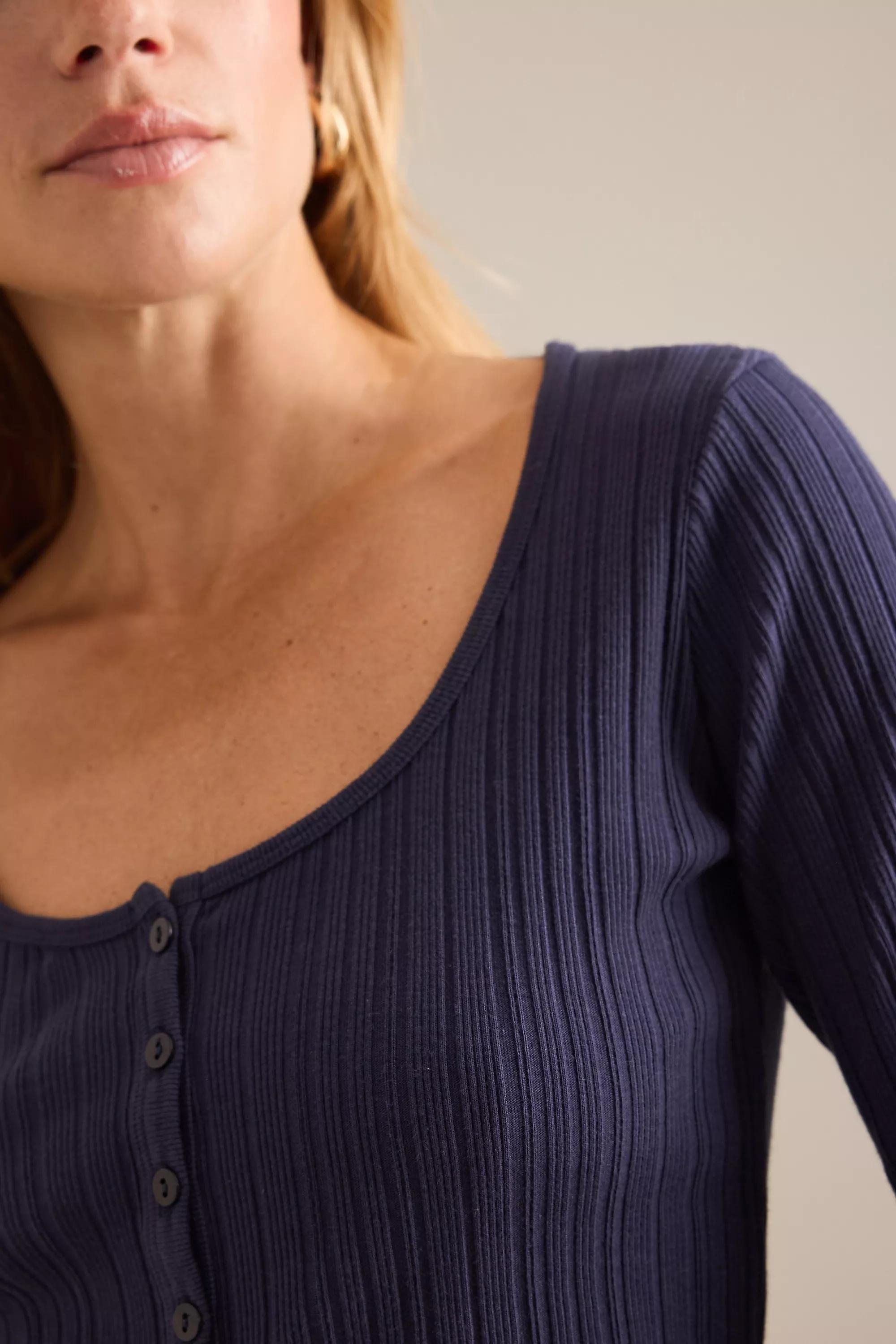 NAVY Pilcro Scoop-Neck Ribbed Long Sleeve T-Shirt, A501_0041, large image number 5
