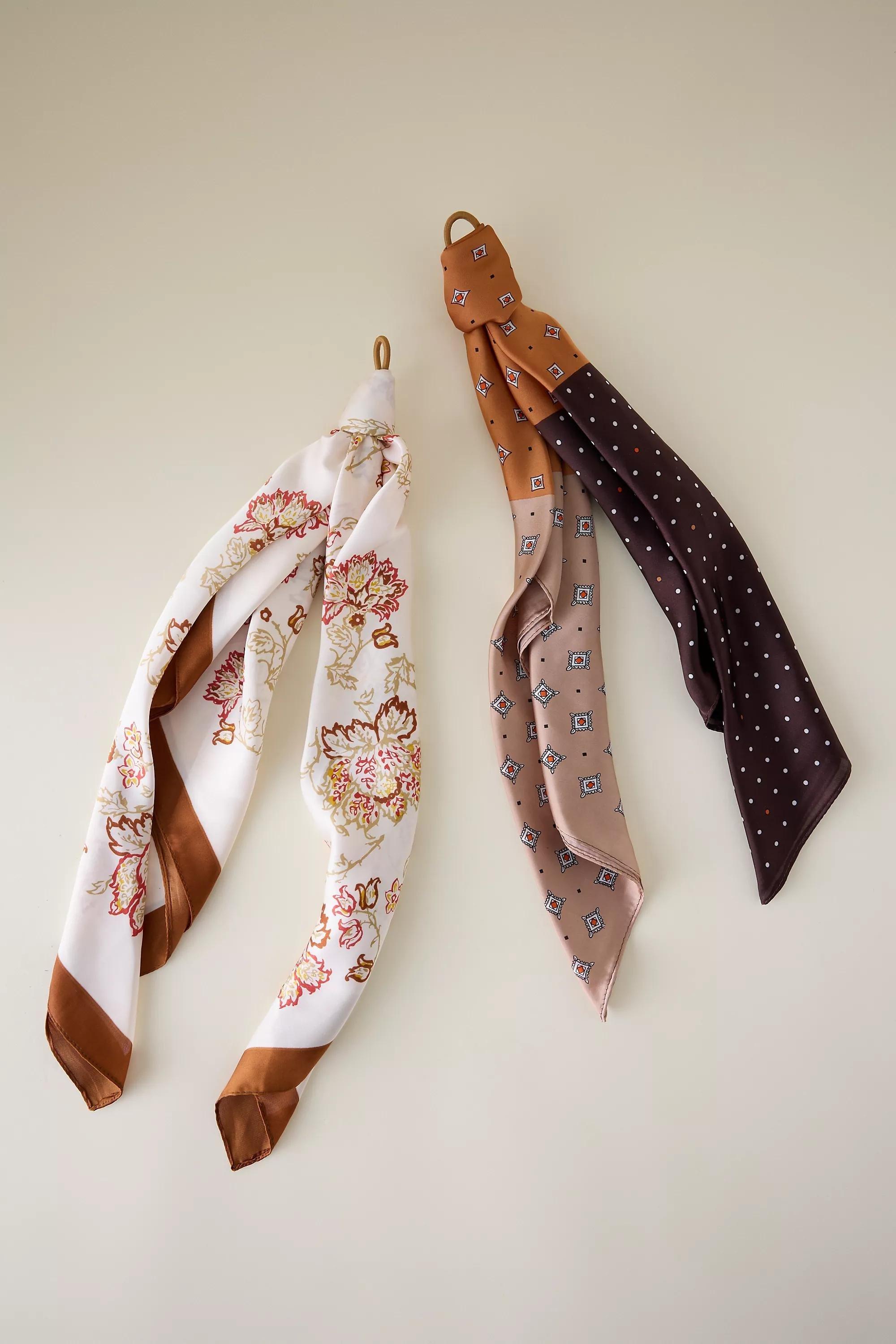 Printed Hair Scarves, Set Of 2, Multicolour, A501_0000, large image number 0