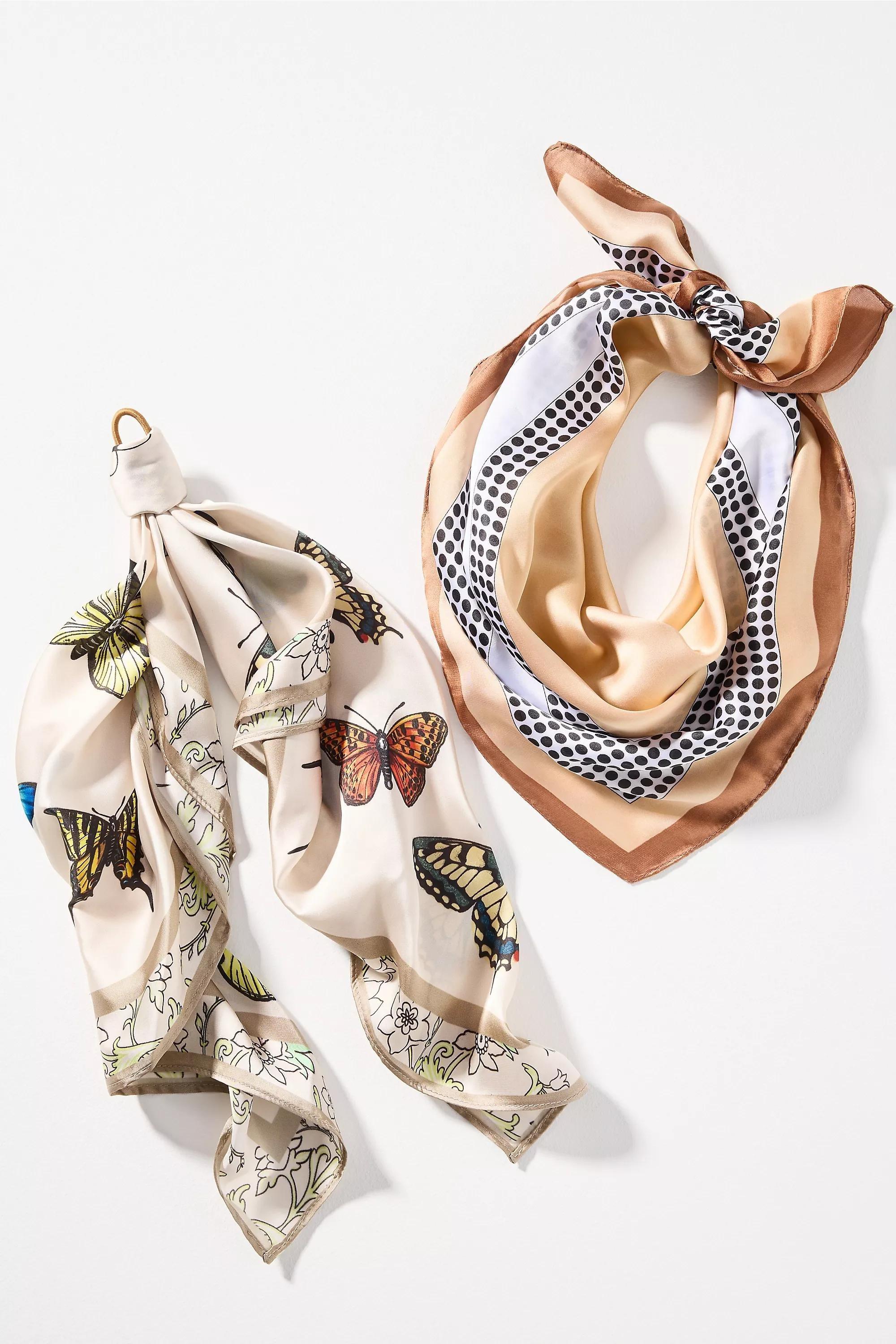 Summer Fruits Printed Hair Scarves, Set of 2, , medium