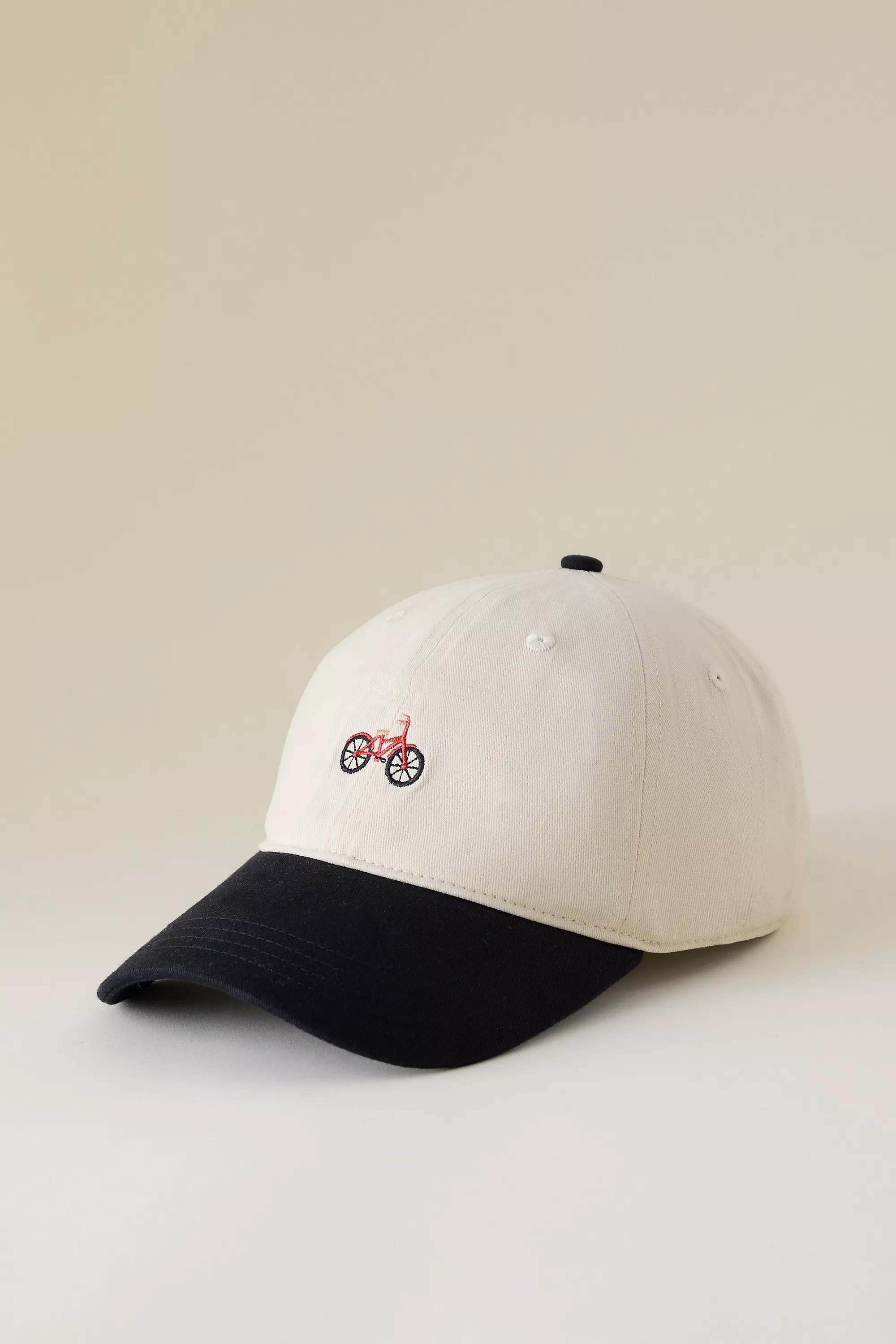 Bicycle Embroidered Baseball Cap, Black, A501_0009, large image number 0