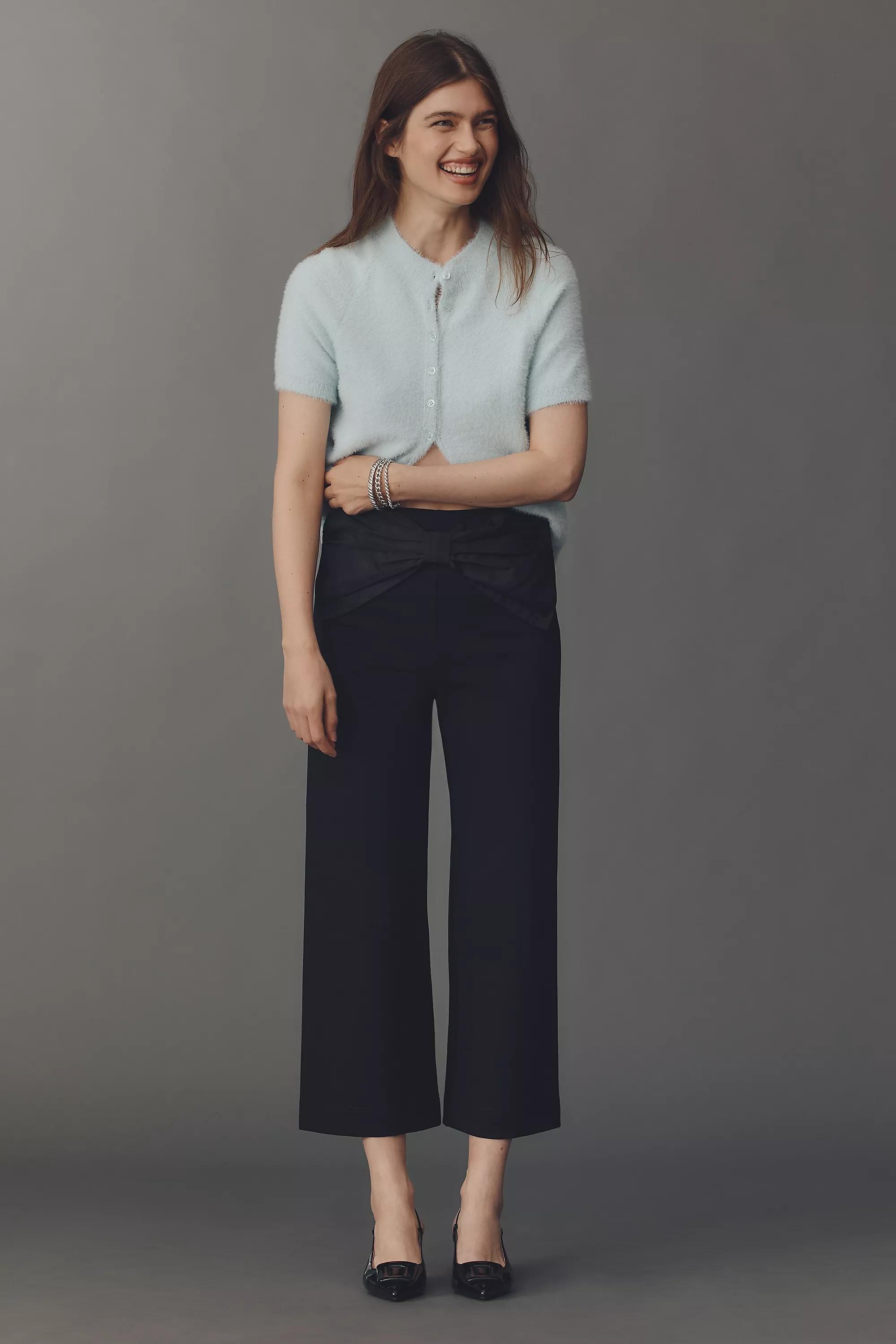 By Maeve The Colette Crop Bow-Waist Pants, Black, A501_0001, large image number 0
