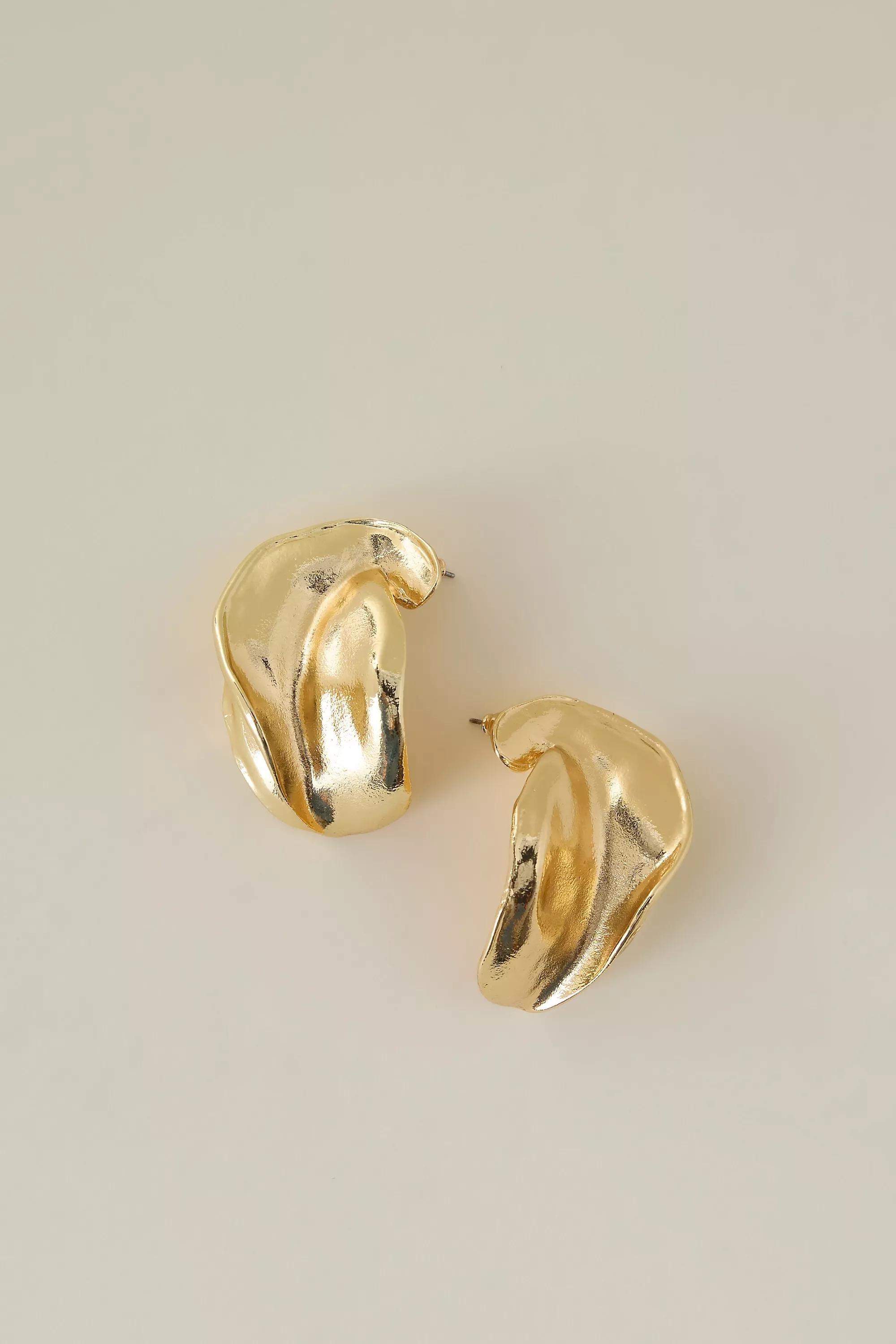 GOLD Gold-Plated Statement Post Earrings, A501_0070, medium